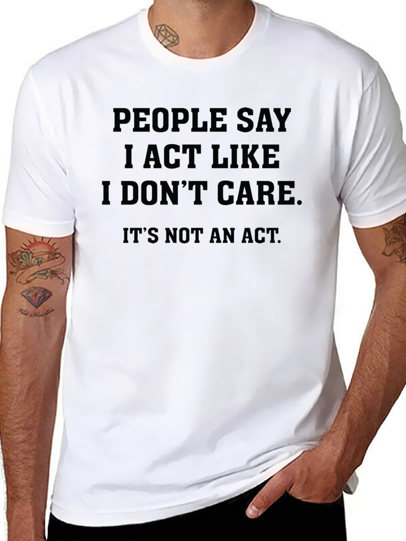I Dont Care Slogan T-Shirt
