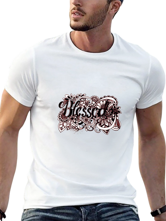 Blessed Floral Graphic Black T-Shirt