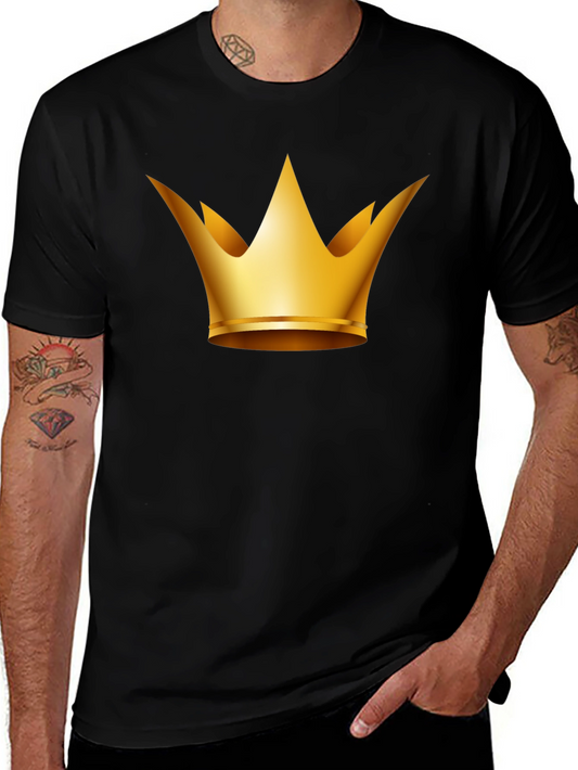 Golden Crown Graphic Tee - Stylish Black T-Shirt