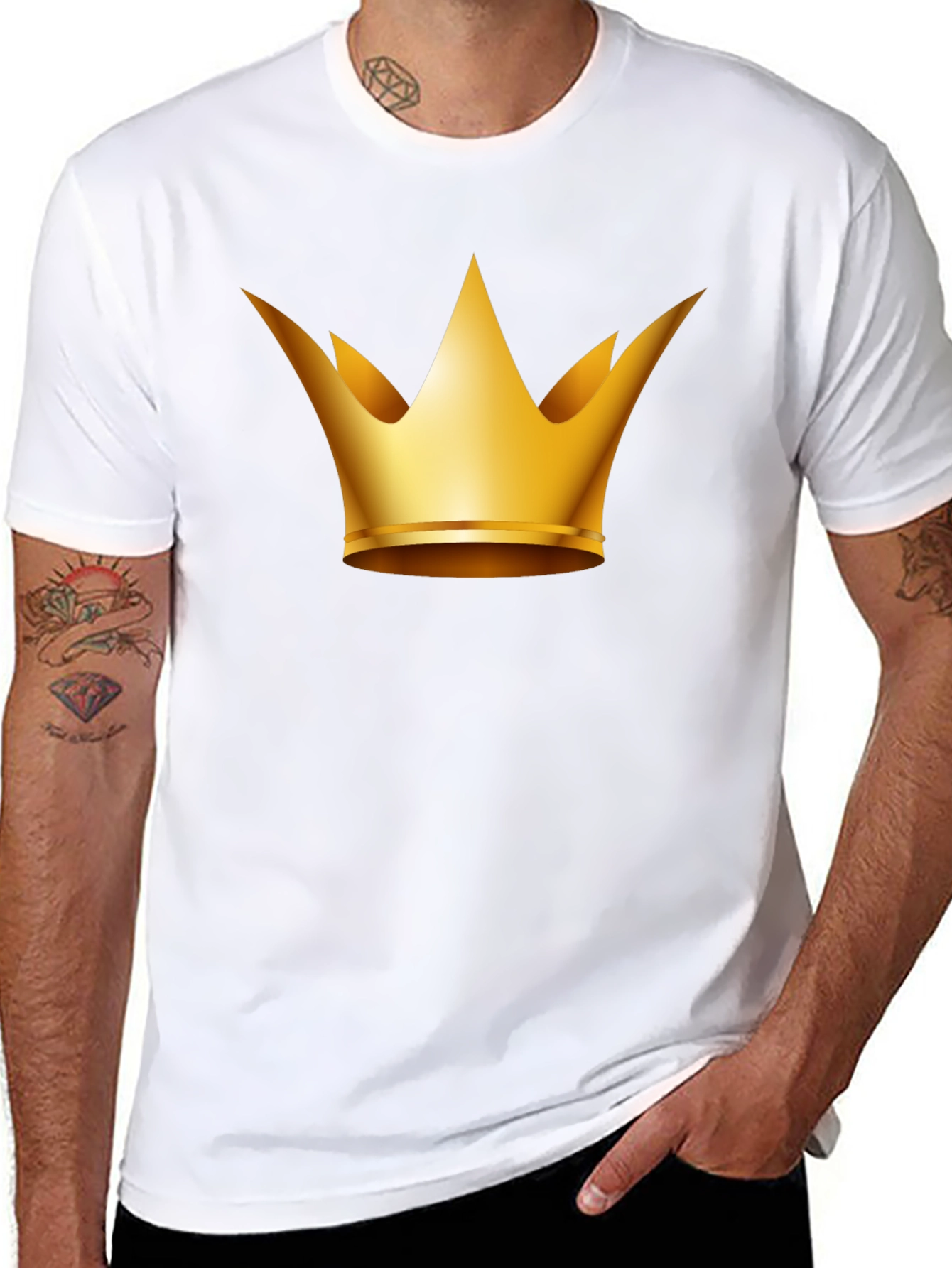 Golden Crown Graphic Tee - Stylish Black T-Shirt