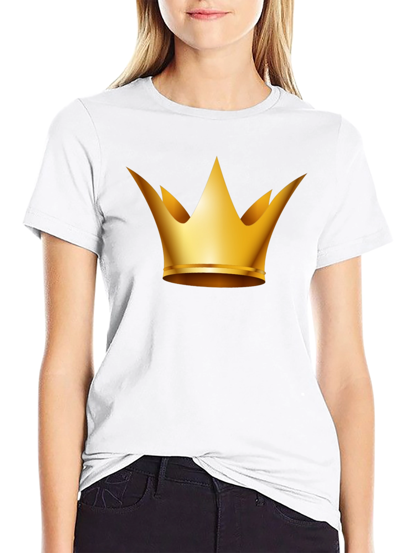 Golden Crown Graphic Tee - Stylish Black T-Shirt
