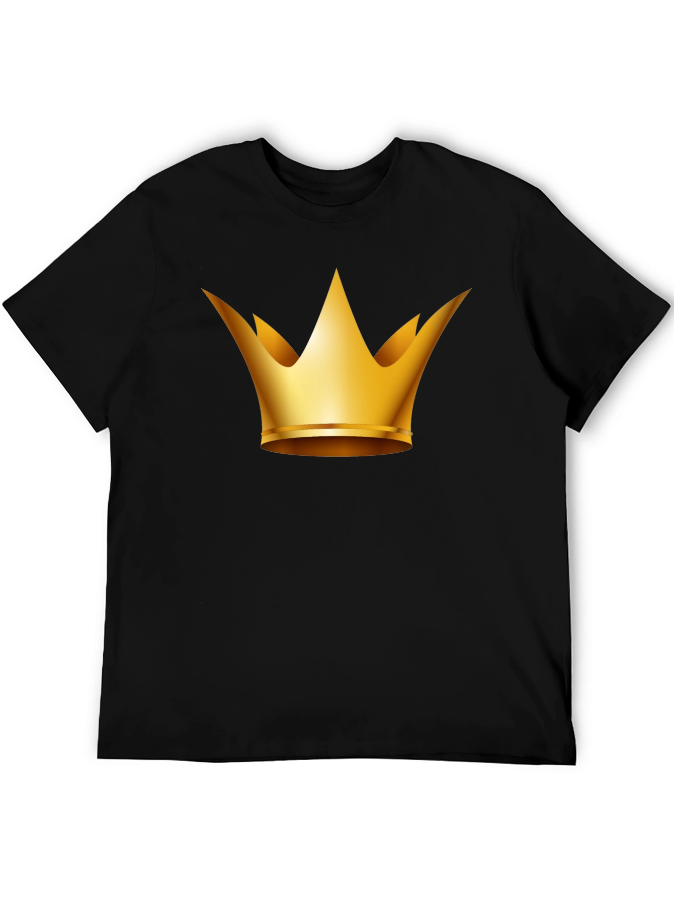 Golden Crown Graphic Tee - Stylish Black T-Shirt