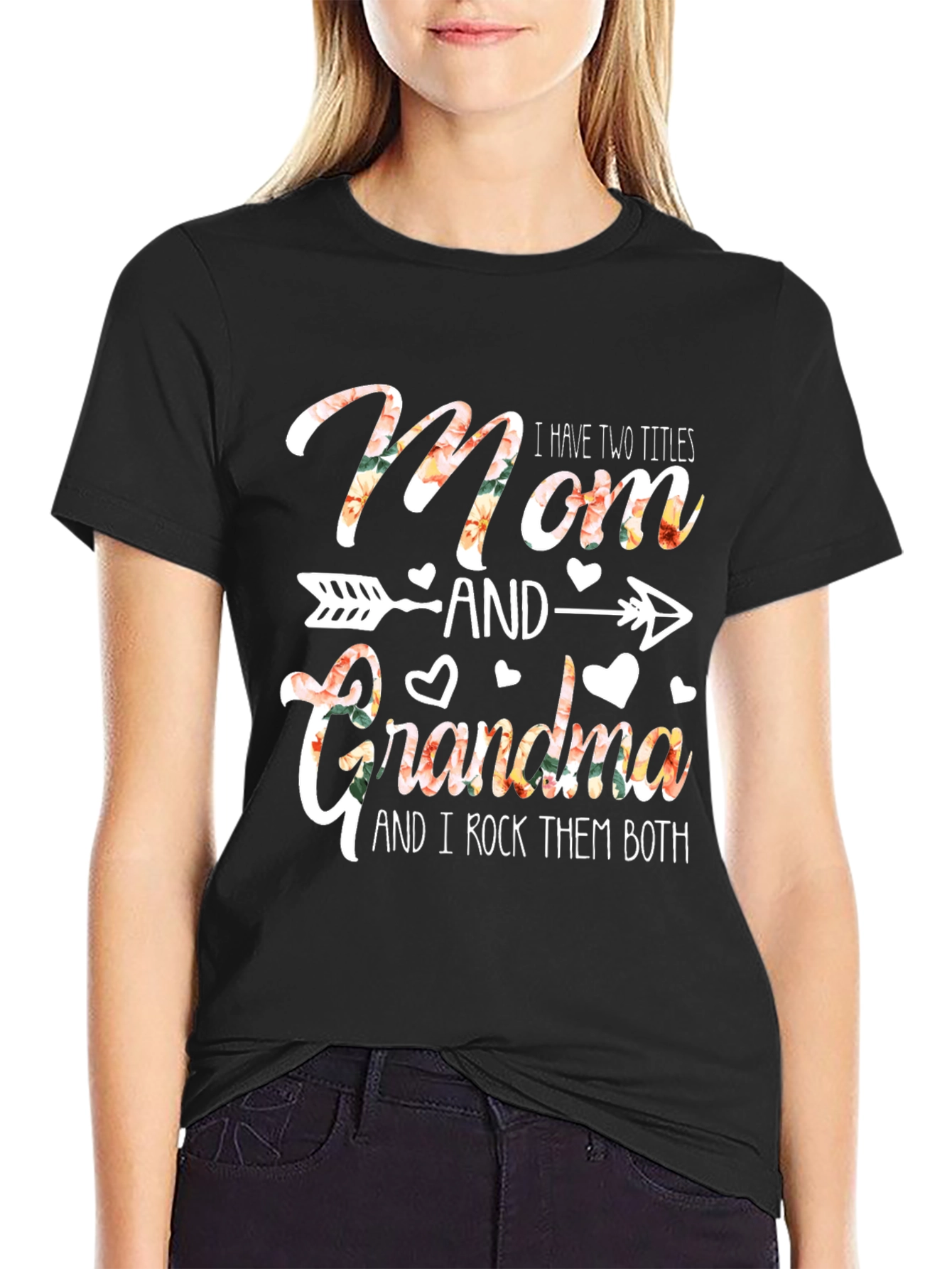 Mom & Grandma T-Shirt - Floral Design