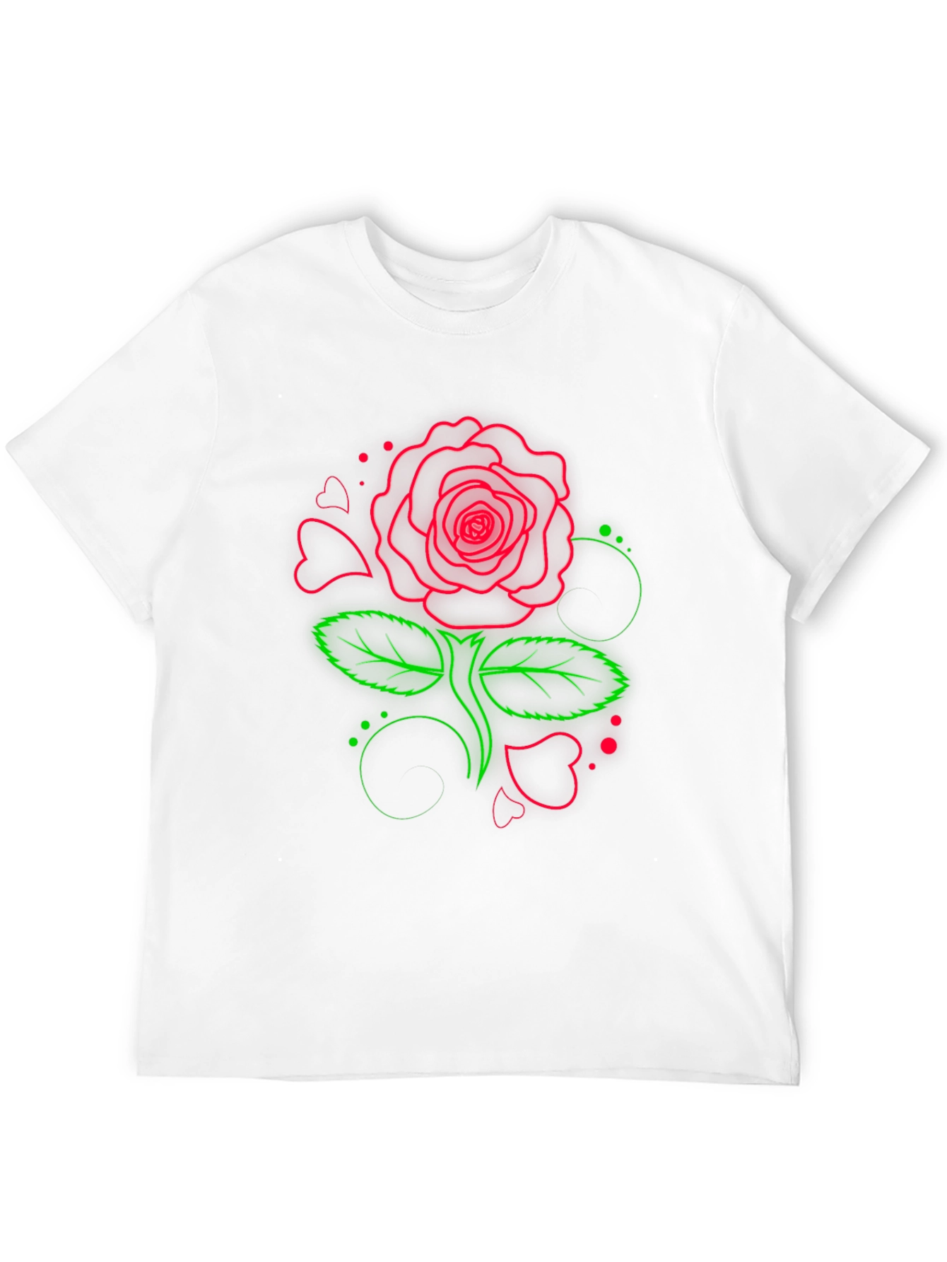 Neon Rose Graphic T-Shirt - Black