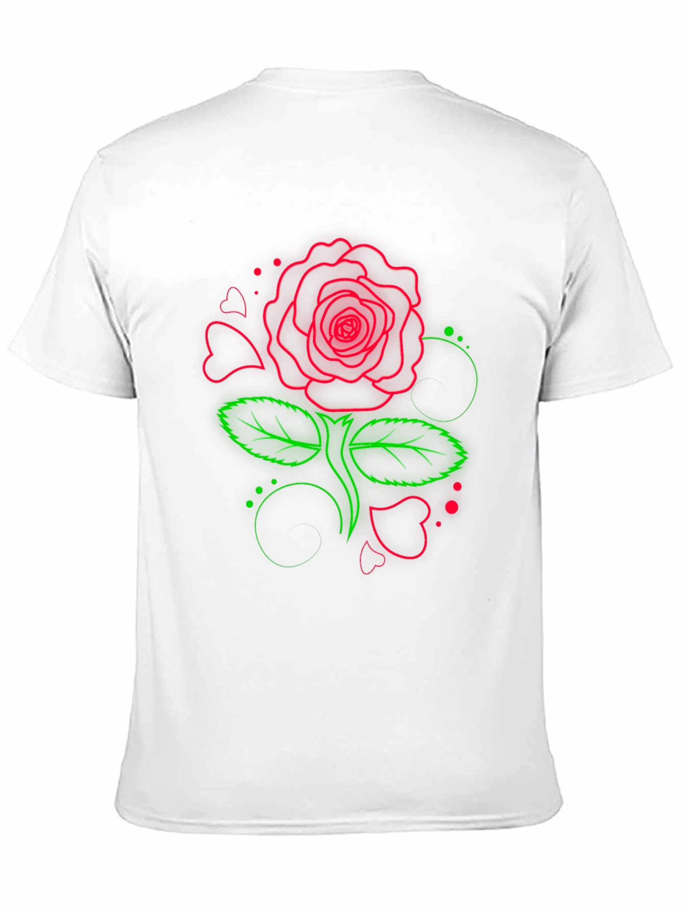Neon Rose Graphic T-Shirt - Black