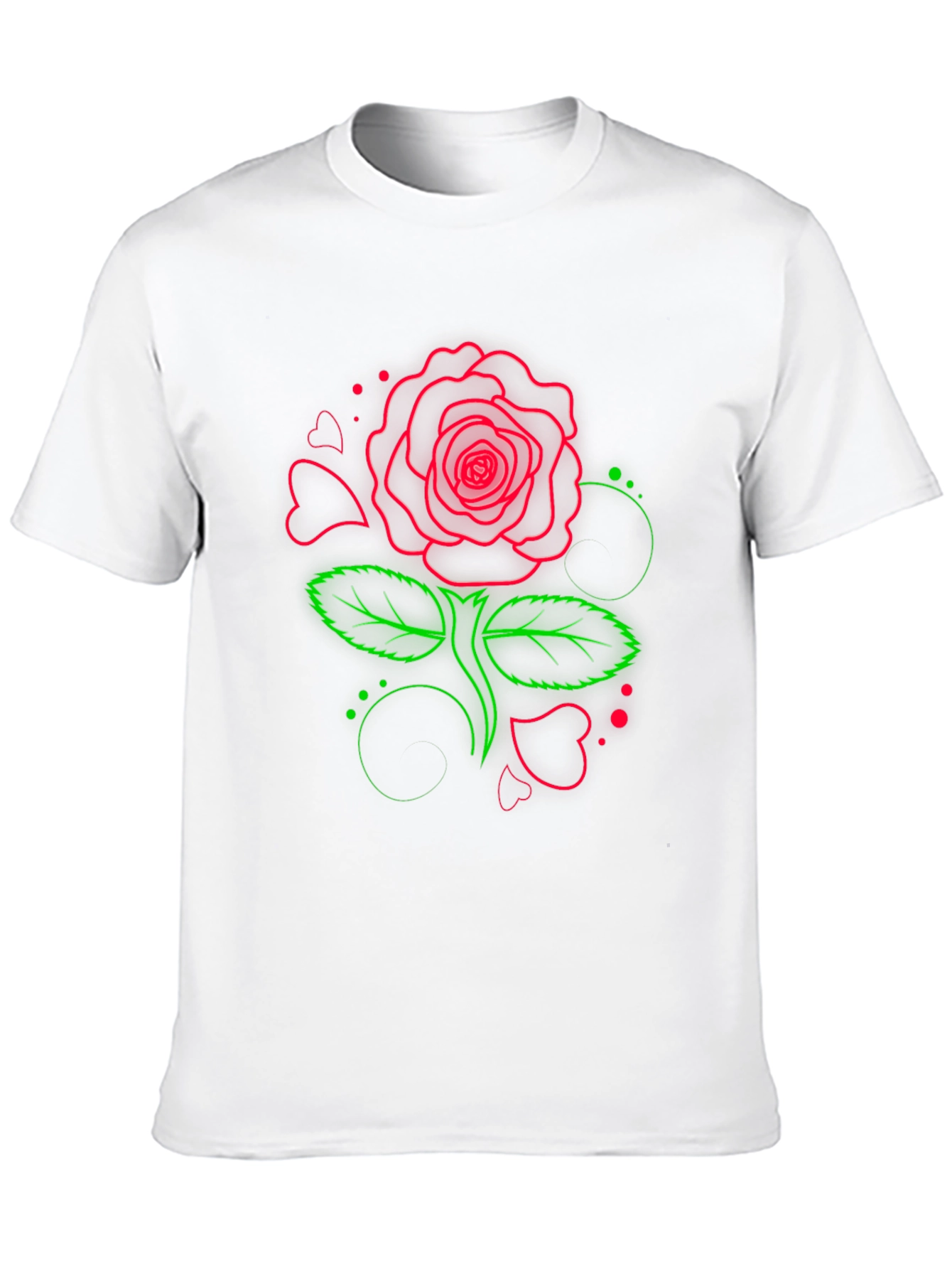 Neon Rose Graphic T-Shirt - Black