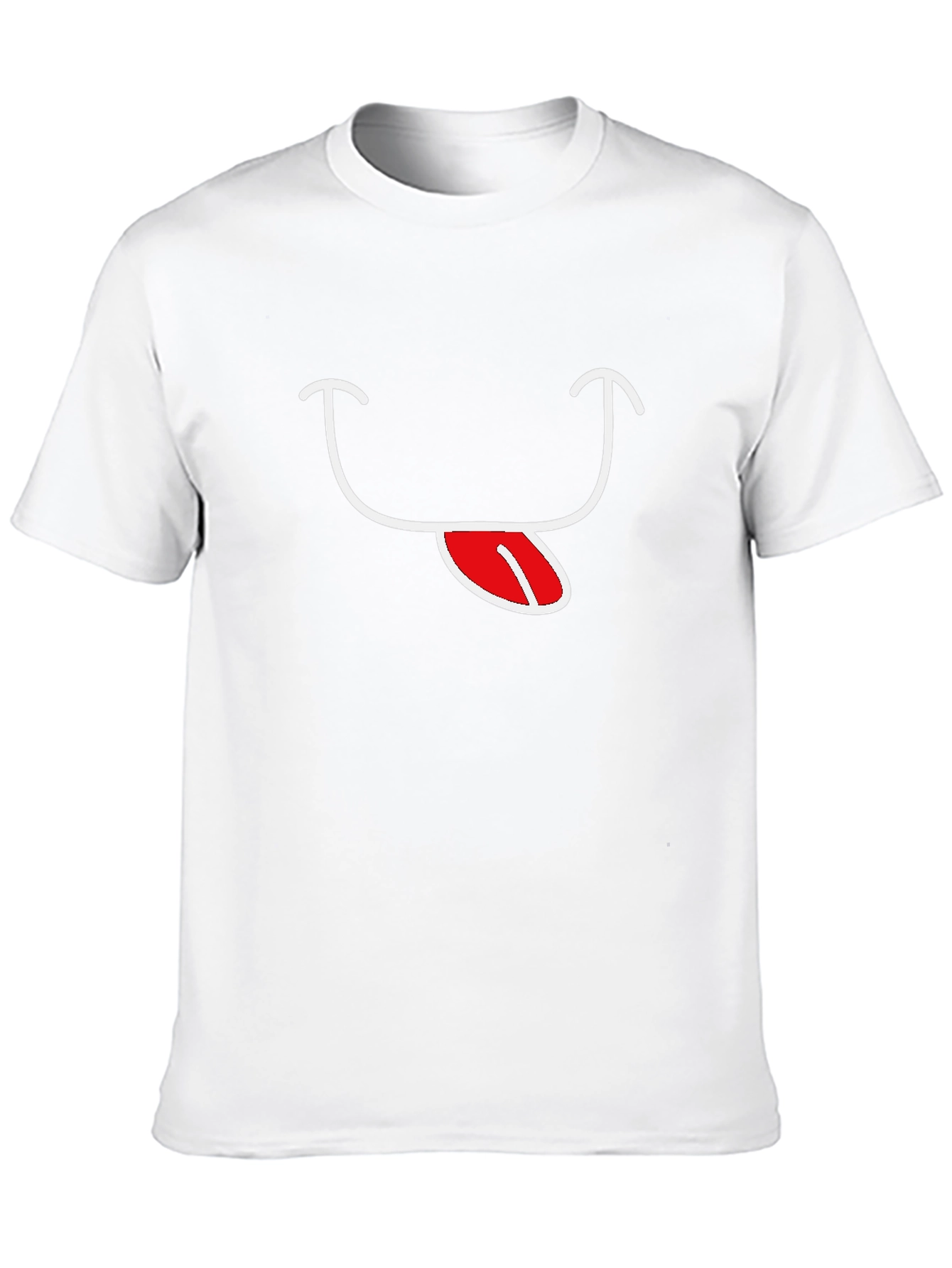 Black T-Shirt with Funny Tongue Smile Graphic