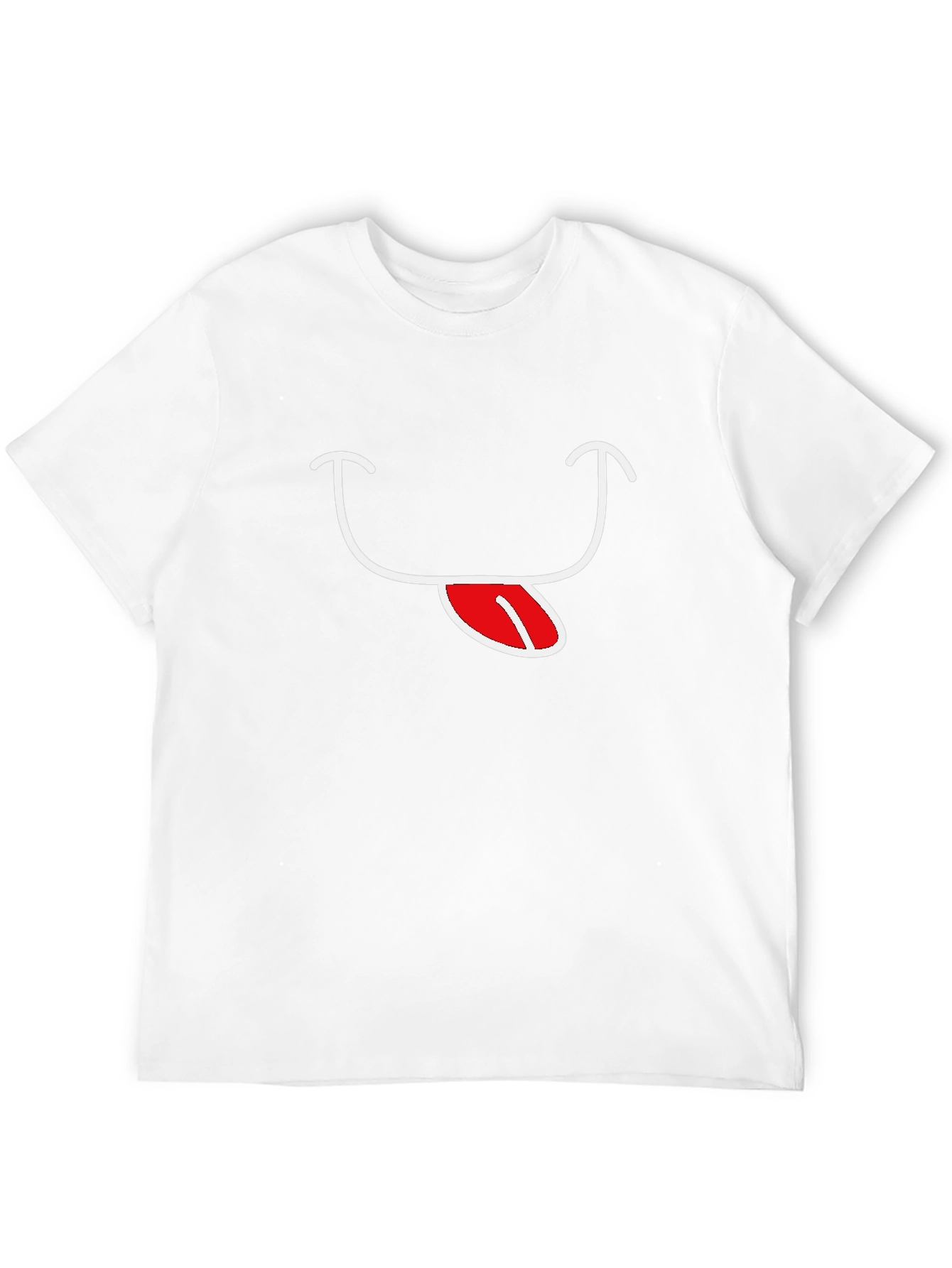 Black T-Shirt with Funny Tongue Smile Graphic
