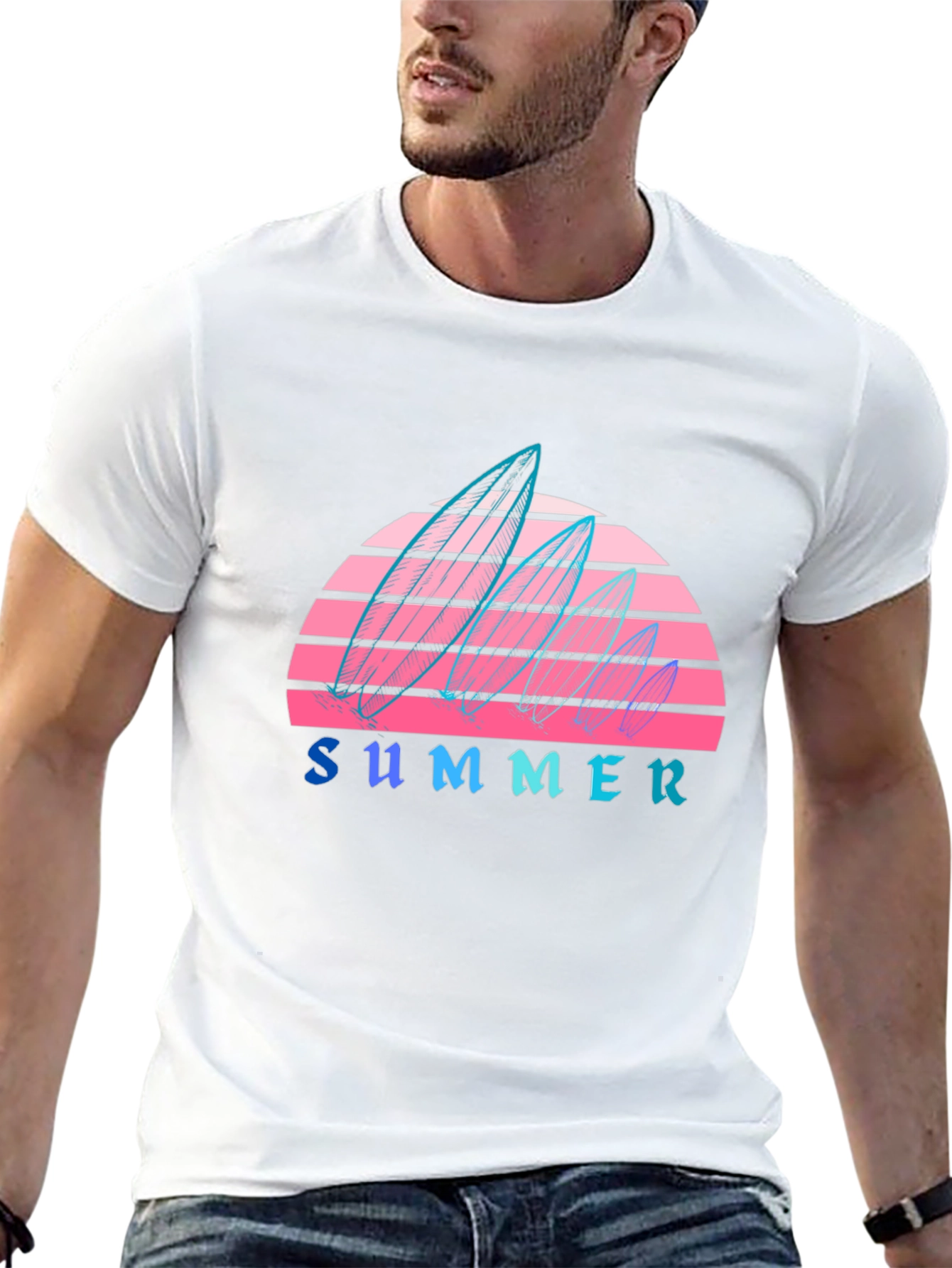 Retro Summer Surfboard T-Shirt