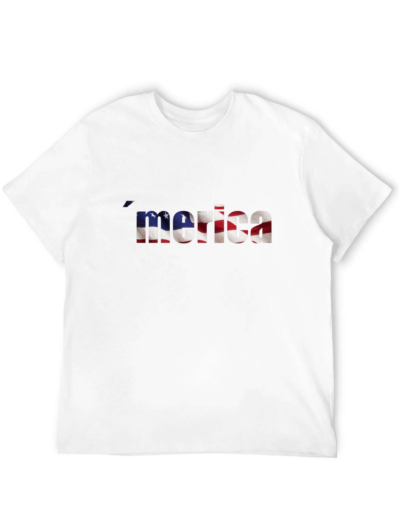 Merica USA Flag Graphic Print Black T-Shirt