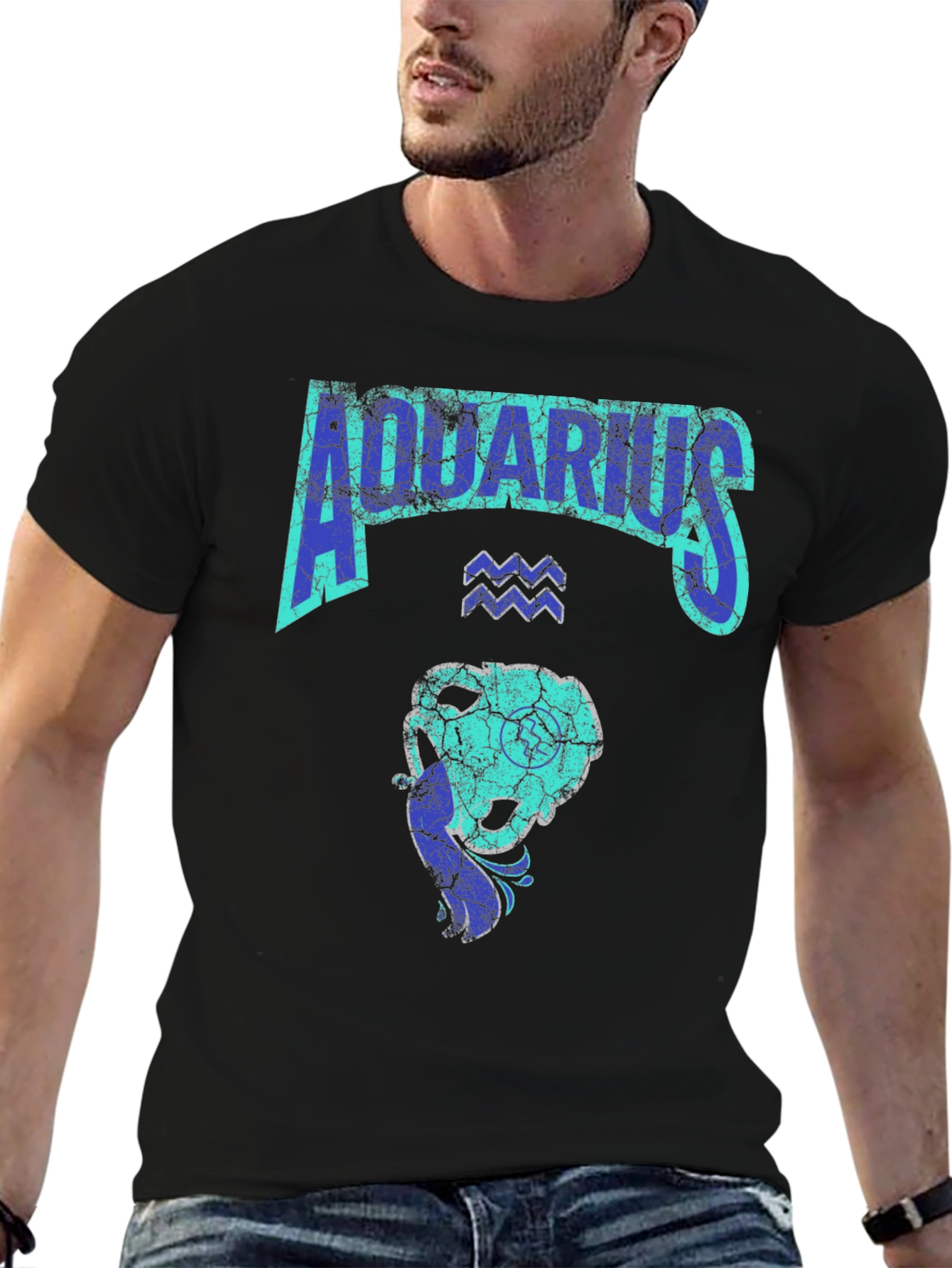 Aquarius Zodiac Sign Graphic T-Shirt