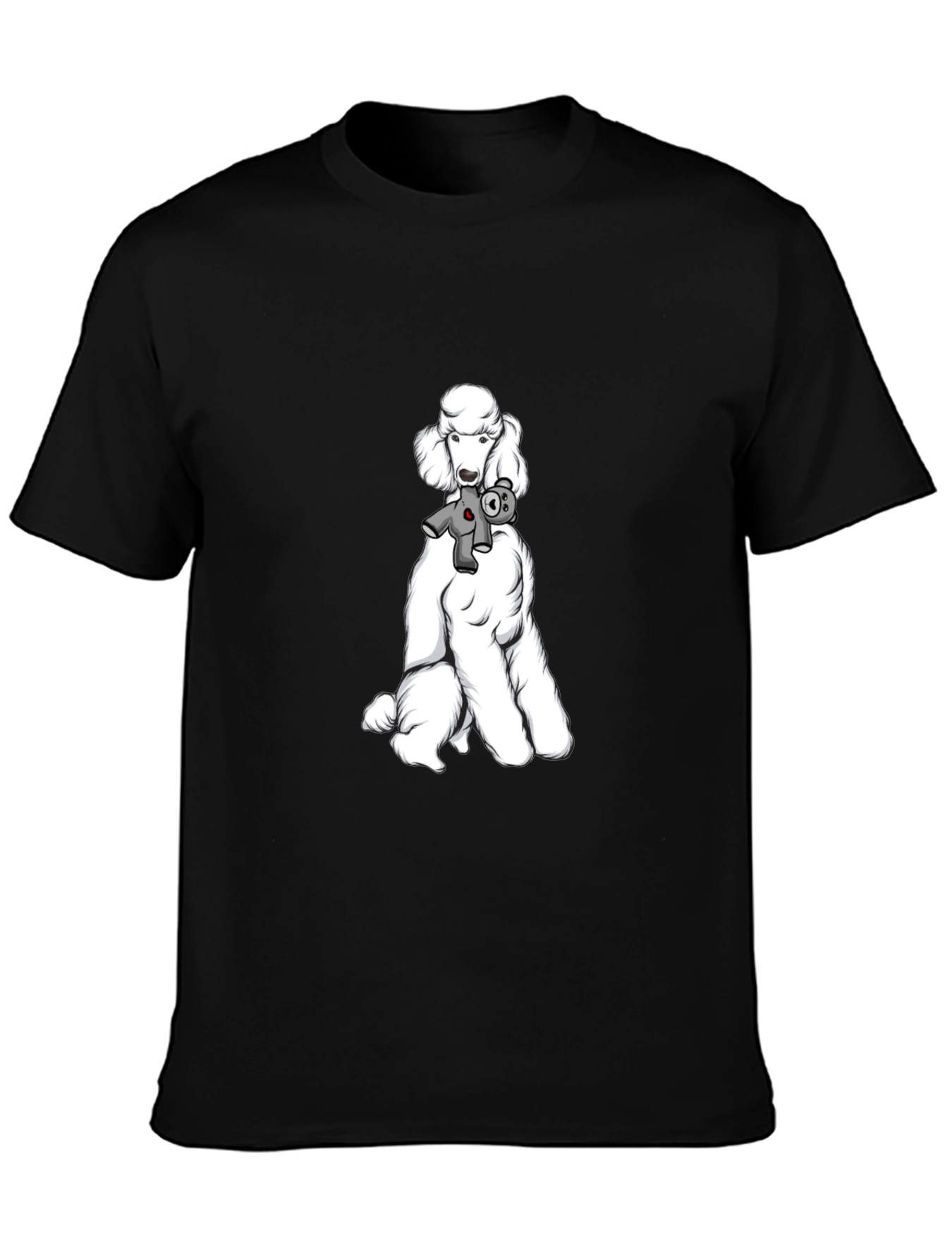 Poodle & Teddy Graphic Tee - Unisex Black T-Shirt