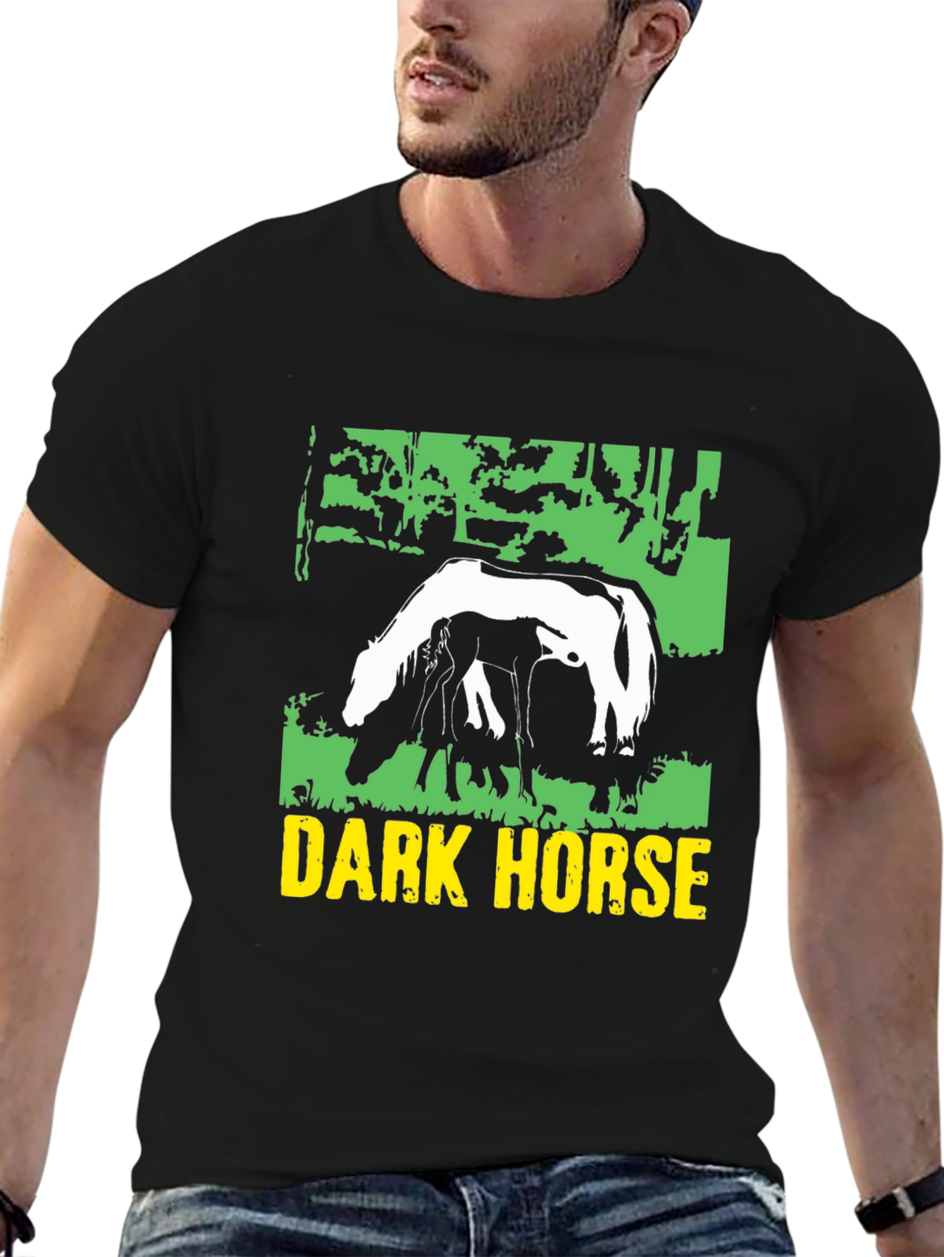 Dark Horse Graphic Tee - Black Cotton Blend
