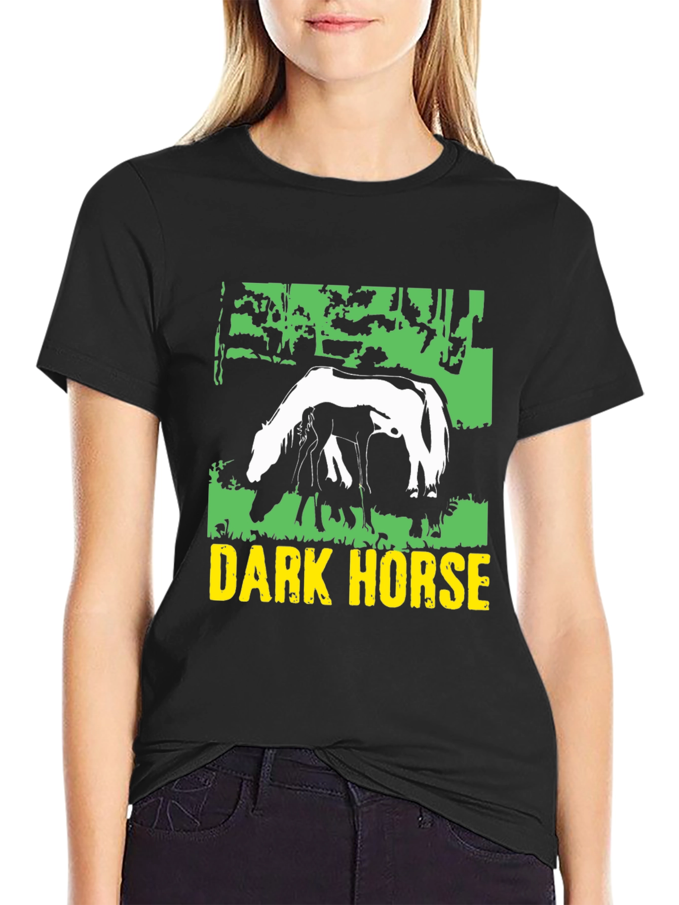 Dark Horse Graphic Tee - Black Cotton Blend