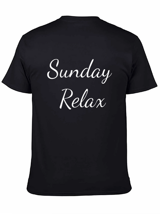 Sunday Relax Black T-Shirt Casual Comfort