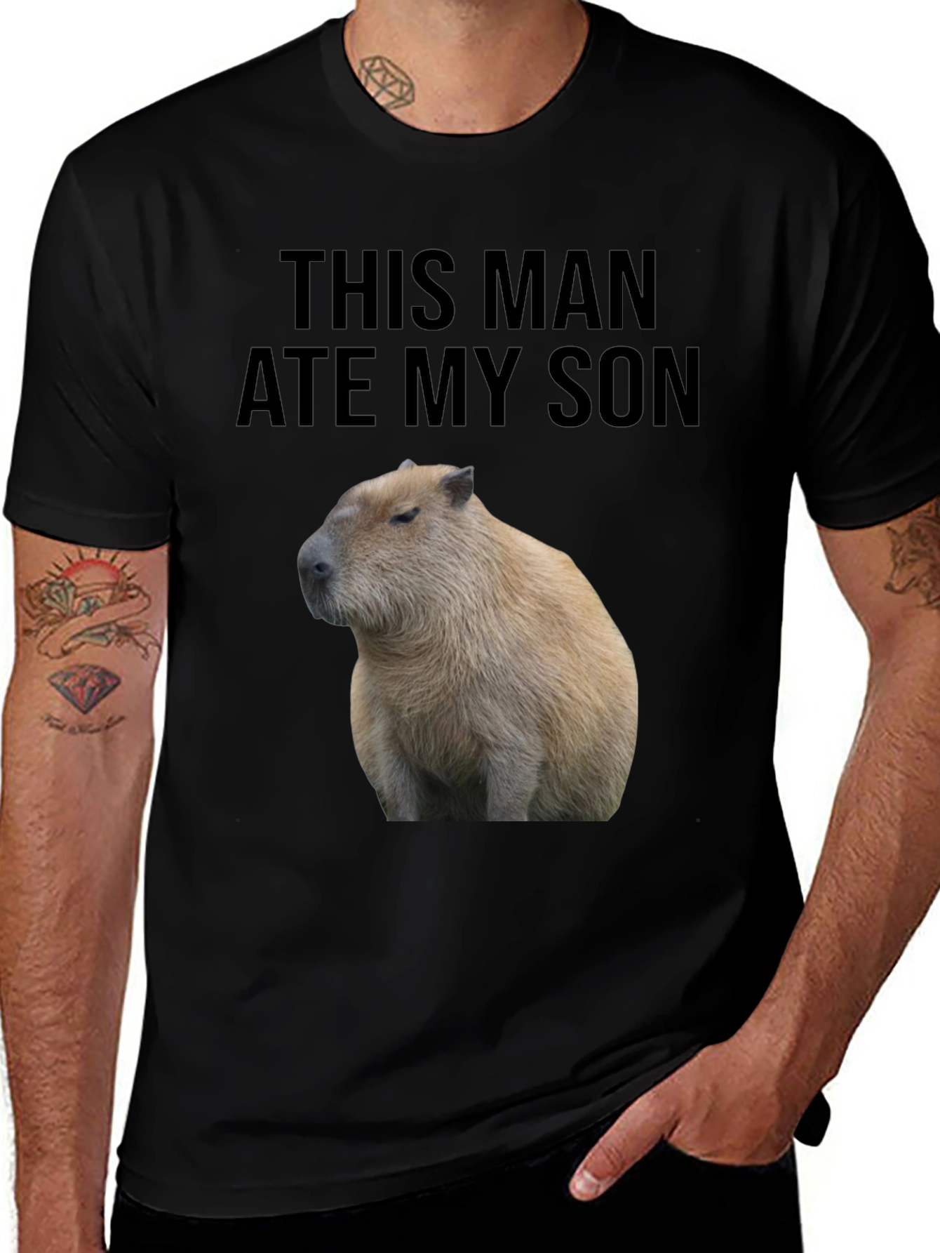 This Man Ate My Son Capybara Graphic Tee
