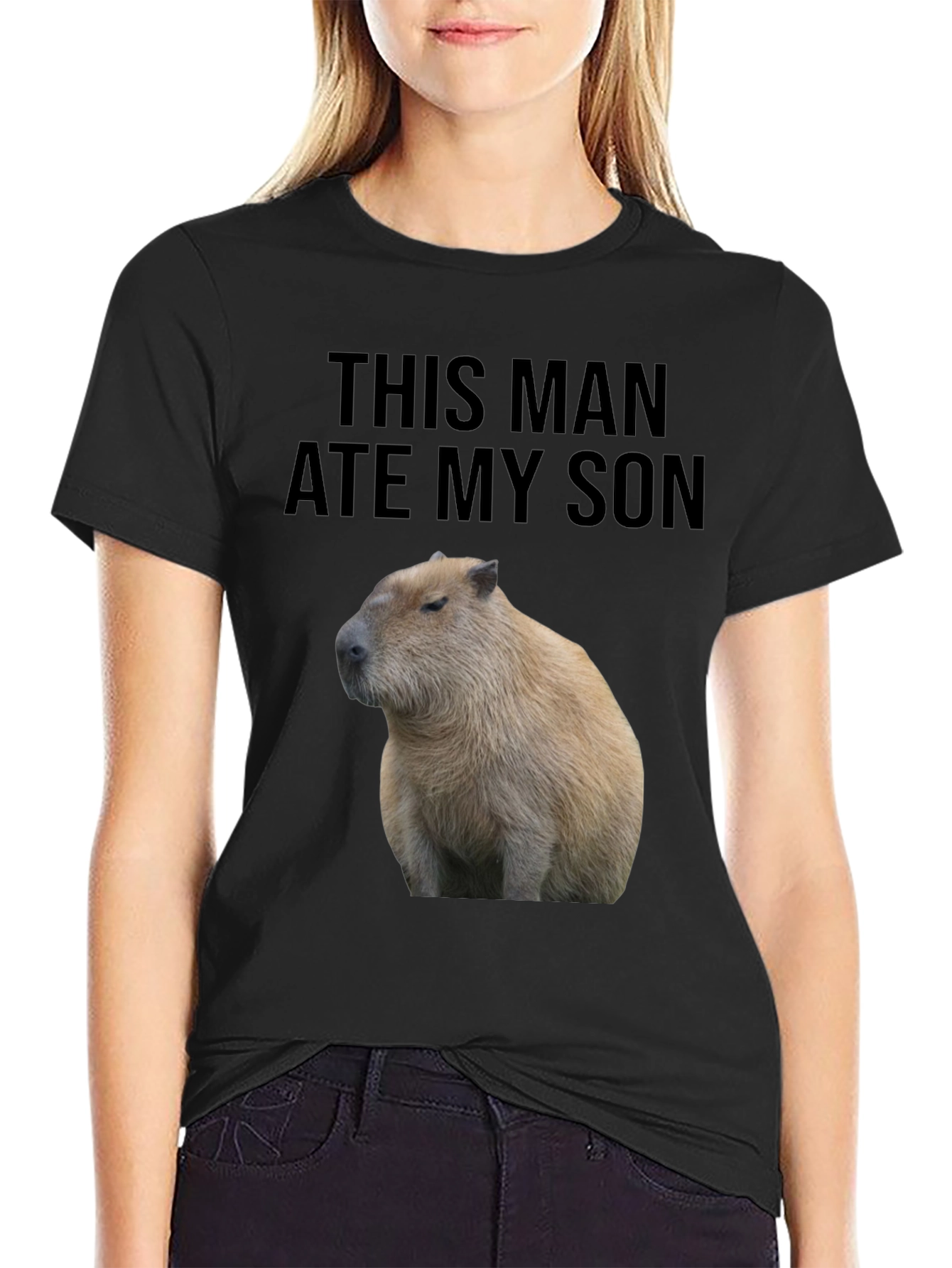 This Man Ate My Son Capybara Graphic Tee