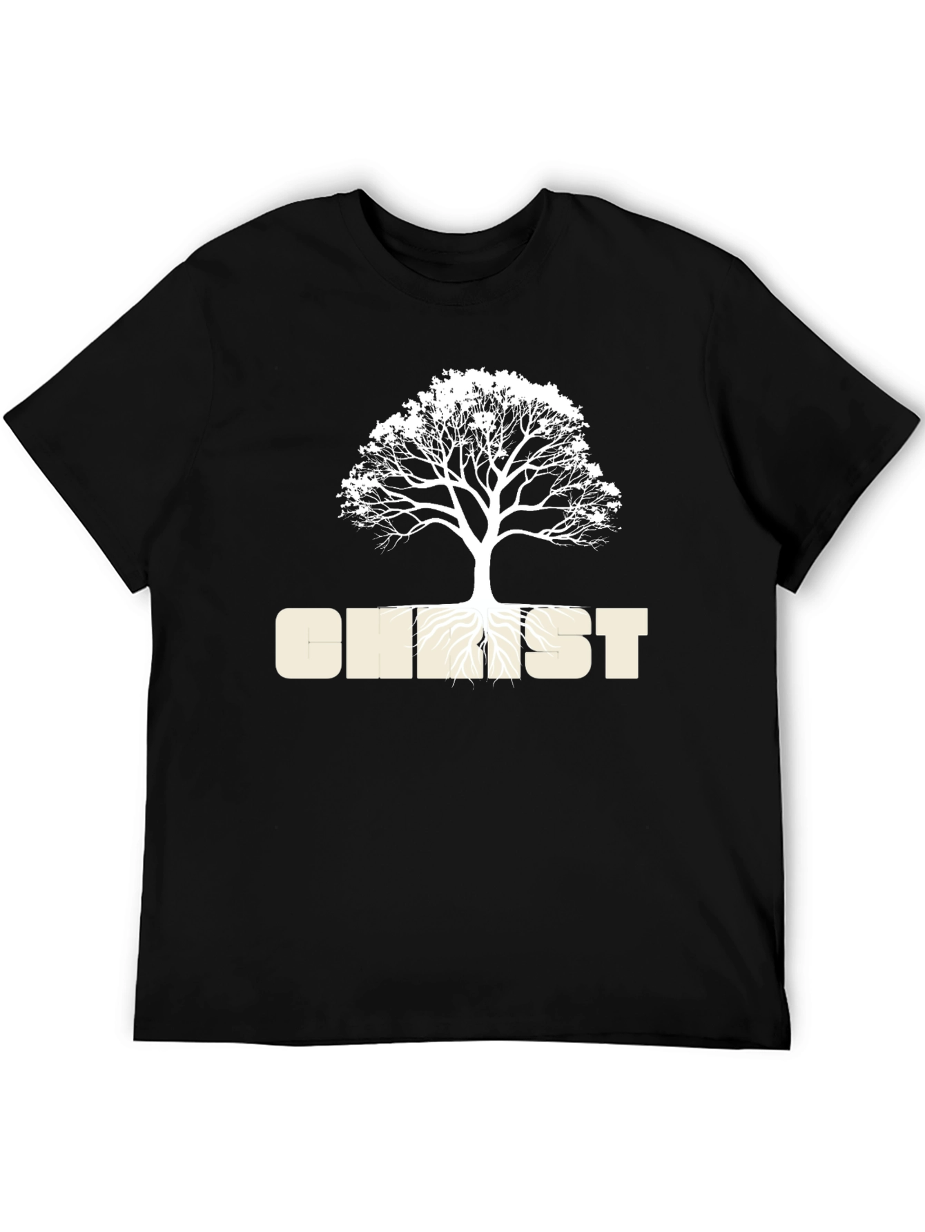 Tree of Life Graphic T-Shirt - Black Cotton Blend