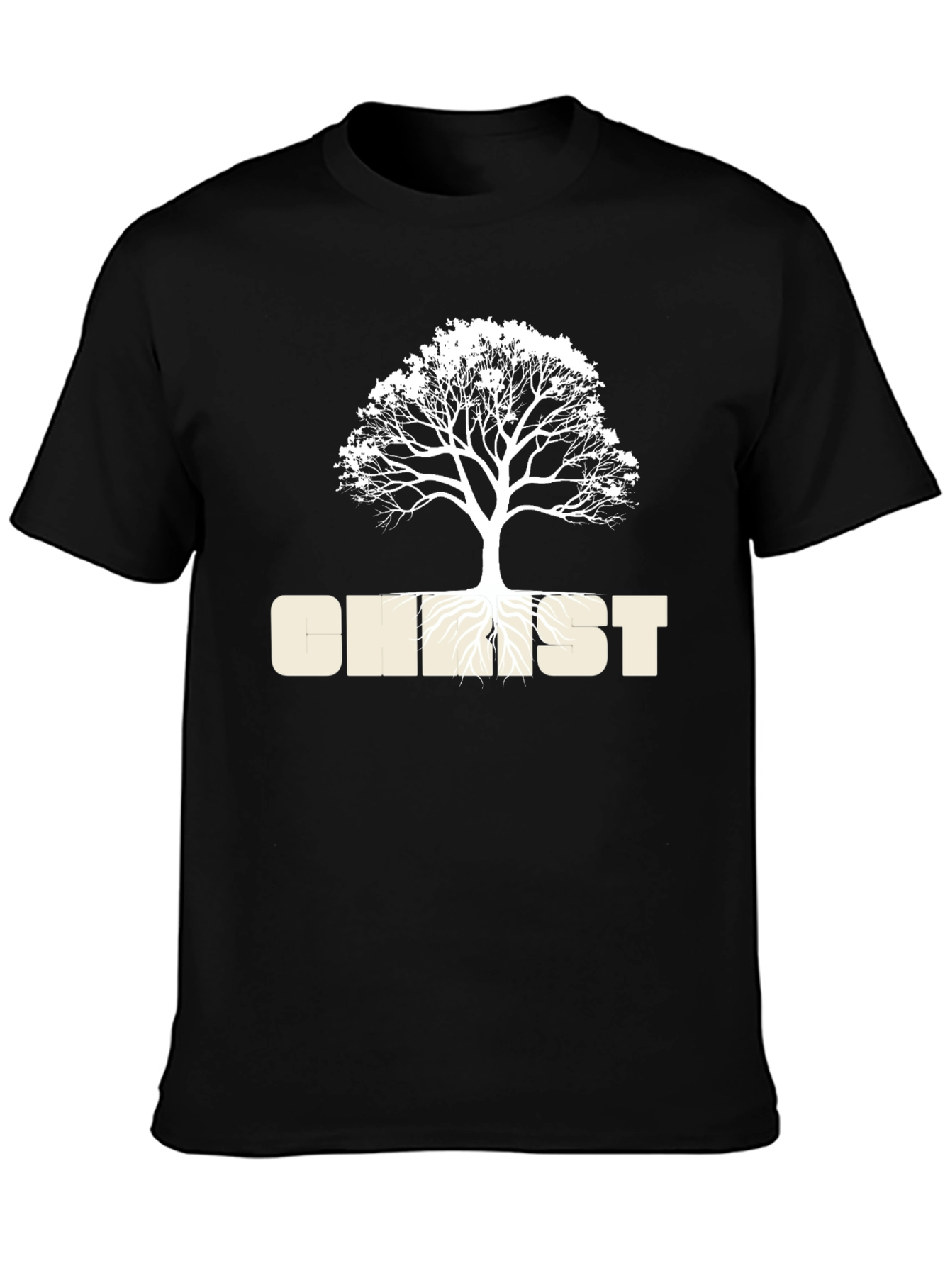Tree of Life Graphic T-Shirt - Black Cotton Blend