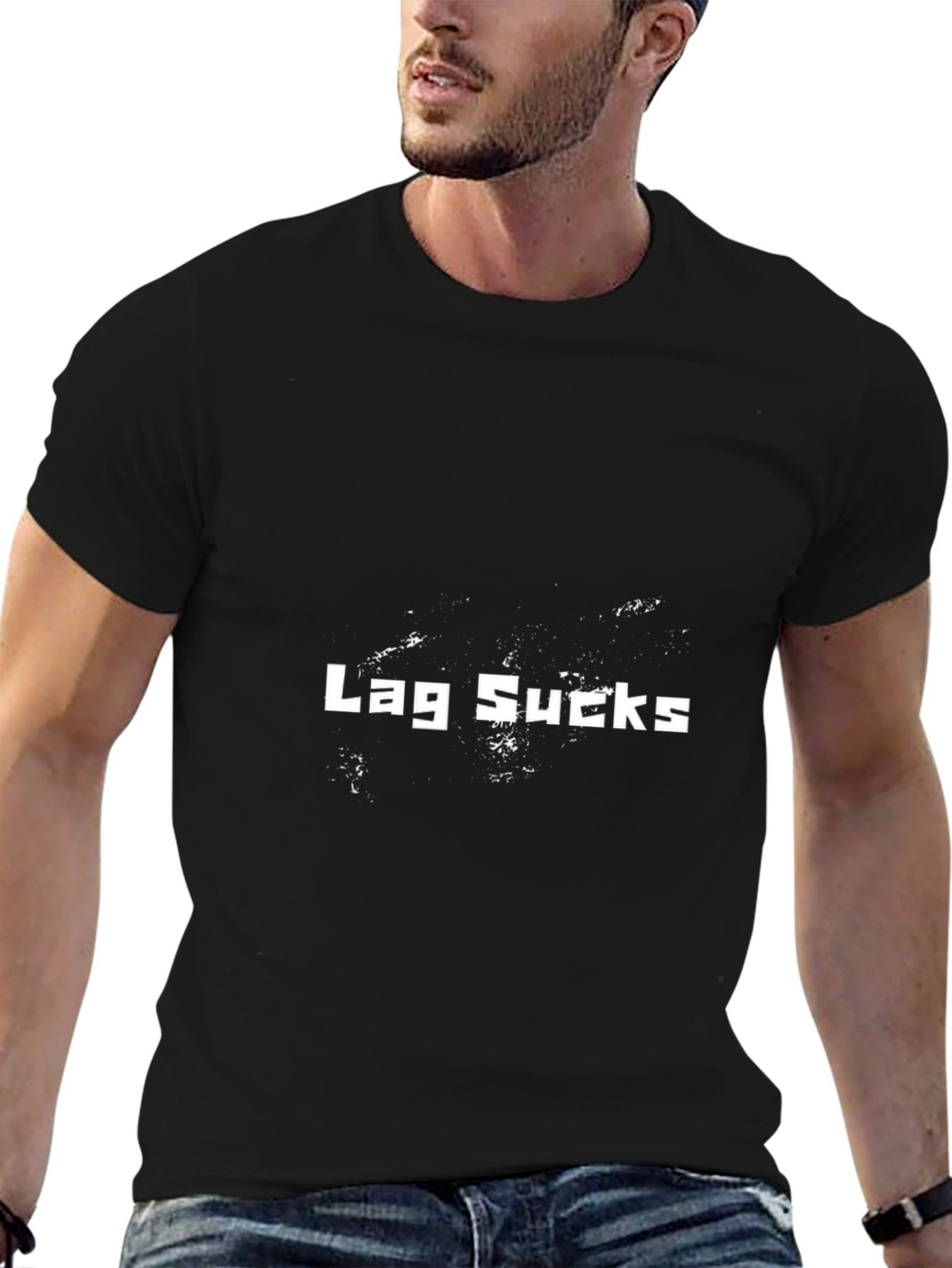 Lag Sucks Graphic Black T-Shirt - Gamer Apparel