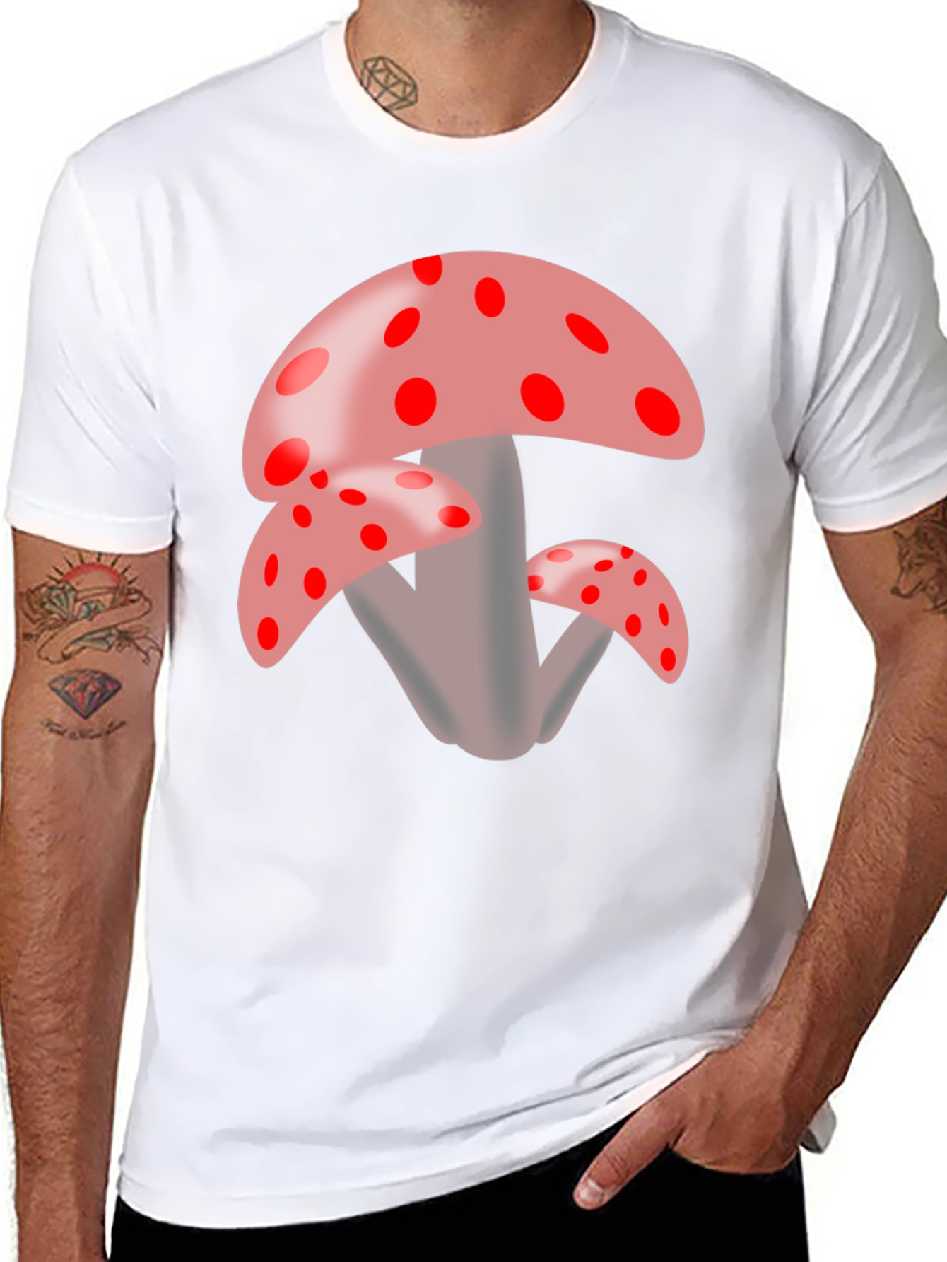 Mushroom Graphic Black Tee