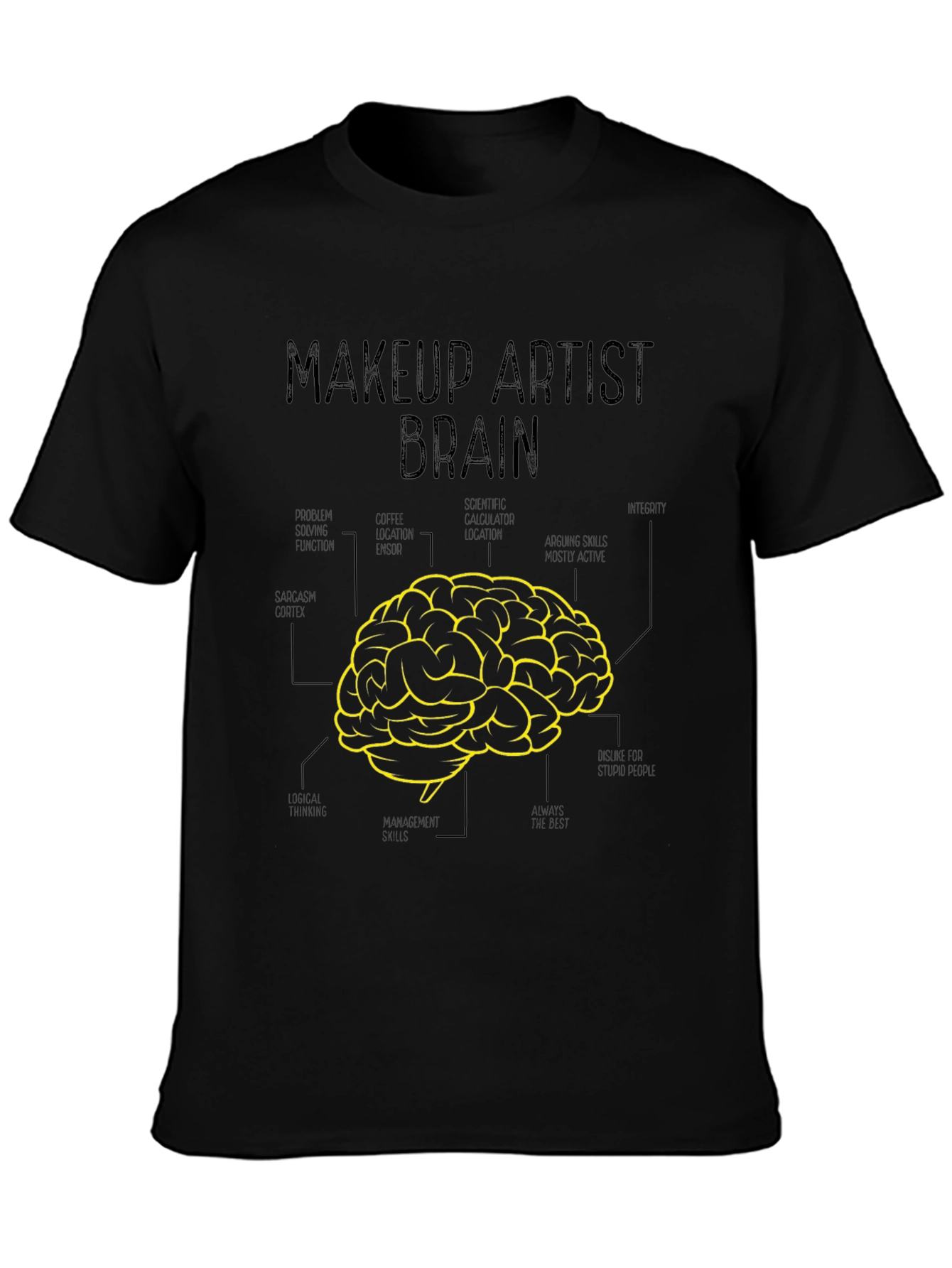 Makeup Artist Brain T-Shirt - Creative Graphic Tee