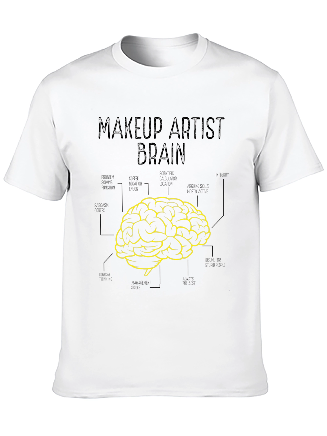 Makeup Artist Brain T-Shirt - Creative Graphic Tee