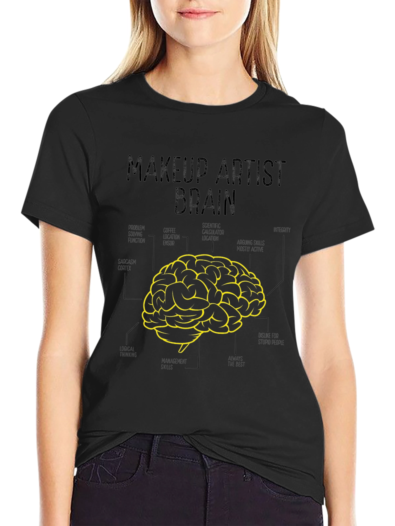 Makeup Artist Brain T-Shirt - Creative Graphic Tee