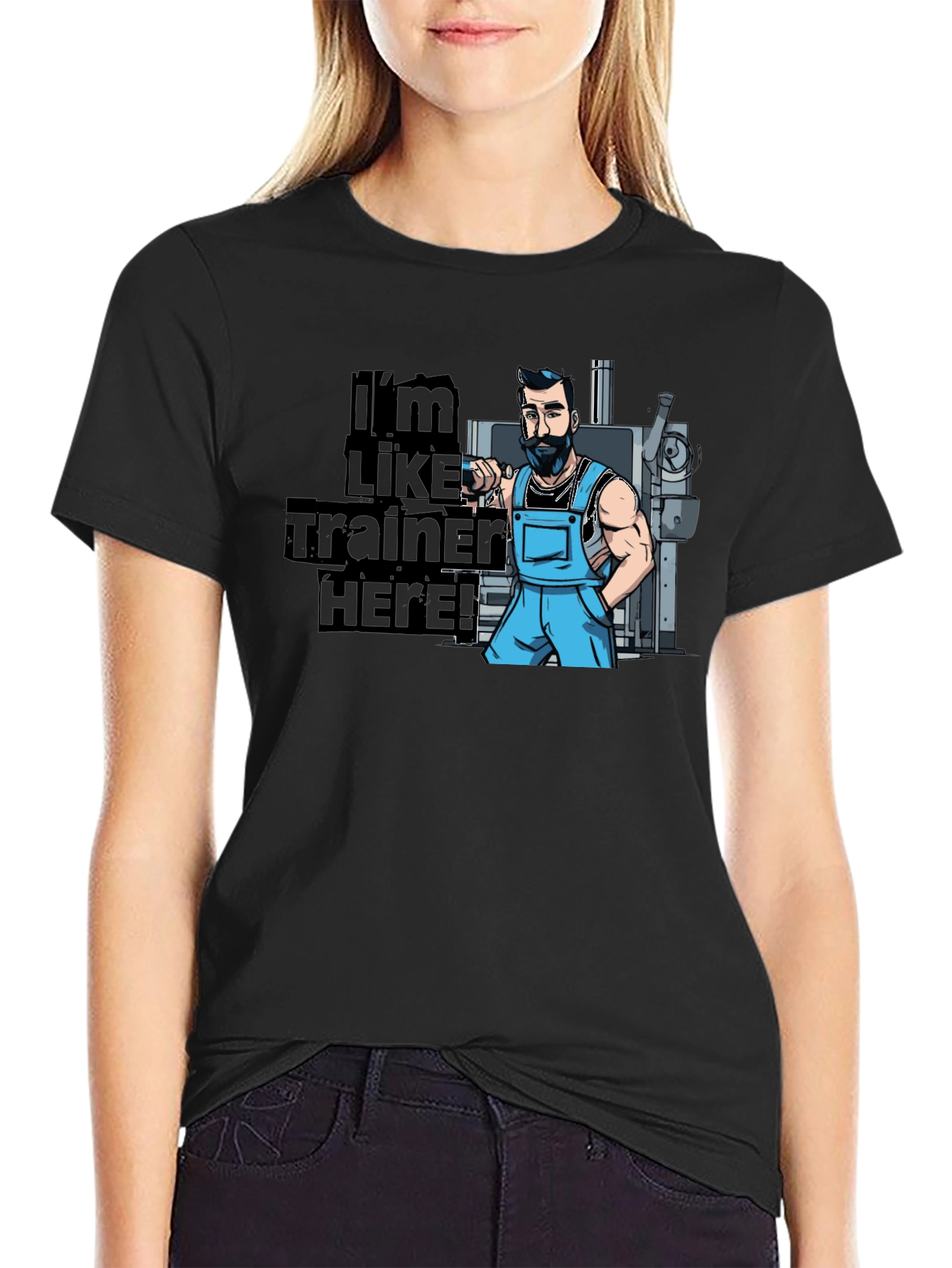 Im Like Trainer Here! Black Graphic T-Shirt