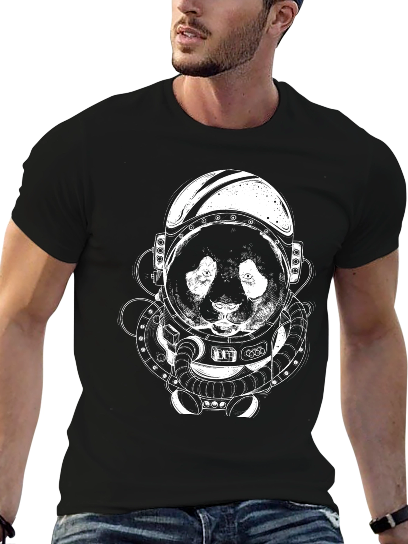Astronaut Panda T-Shirt - Black