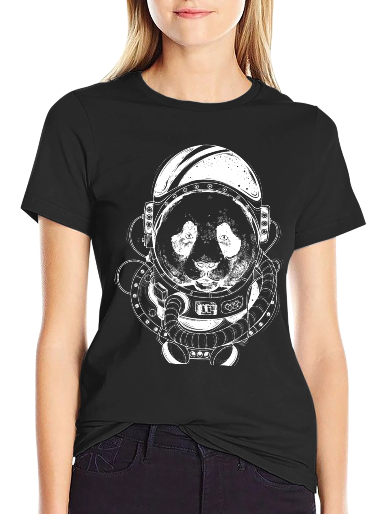 Astronaut Panda T-Shirt - Black