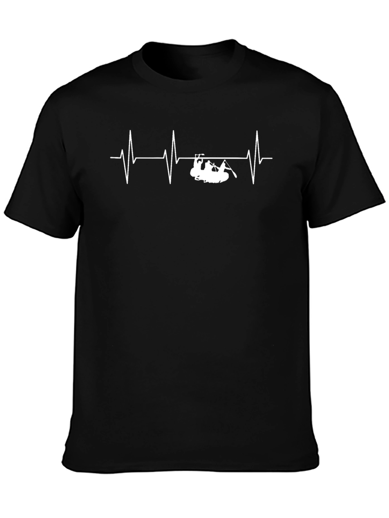 Rafting Heartbeat T-Shirt - Black