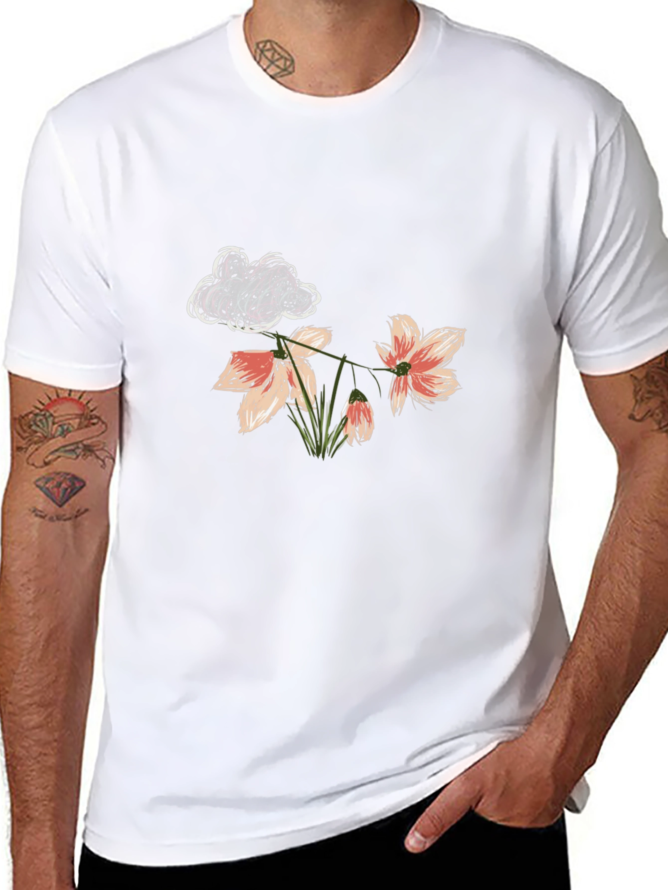 Floral Cloud T-Shirt - Stylish Graphic Tee