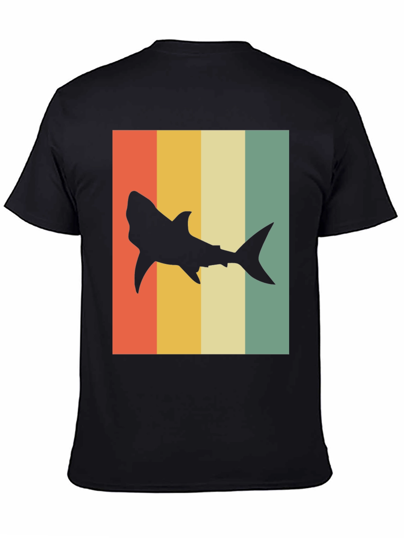 Retro Shark T-Shirt - Mens Black Tee