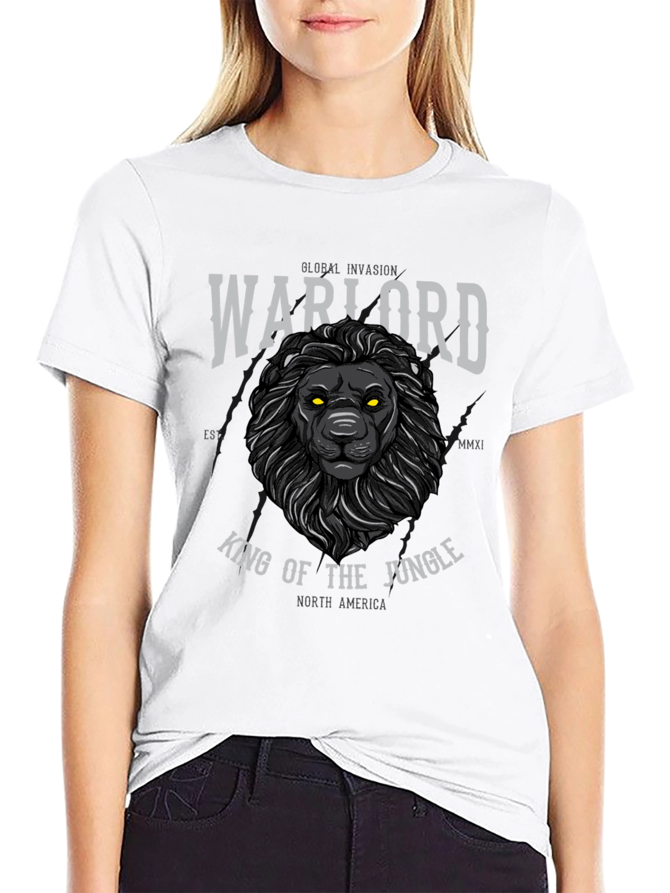 Warlord Lion Graphic Print T-Shirt