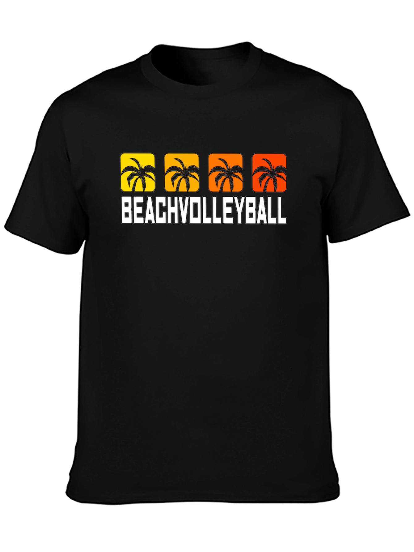 Beach Volleyball Palm Tree Graphic T-Shirt