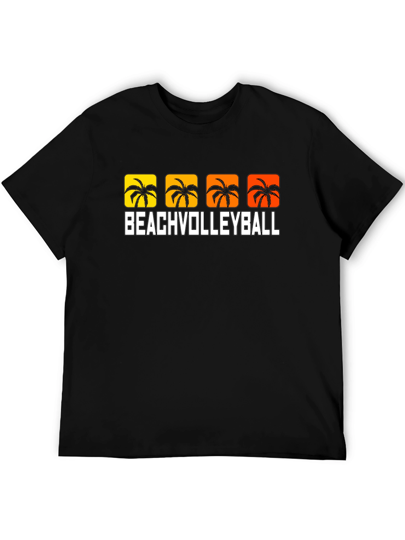 Beach Volleyball Palm Tree Graphic T-Shirt