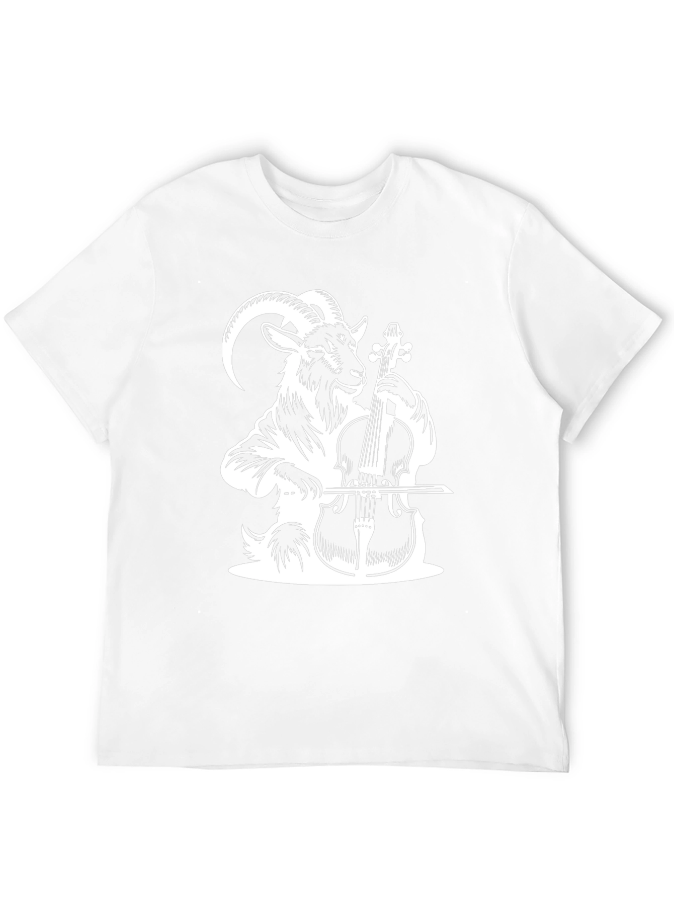 Goat Playing Cello Black T-Shirt