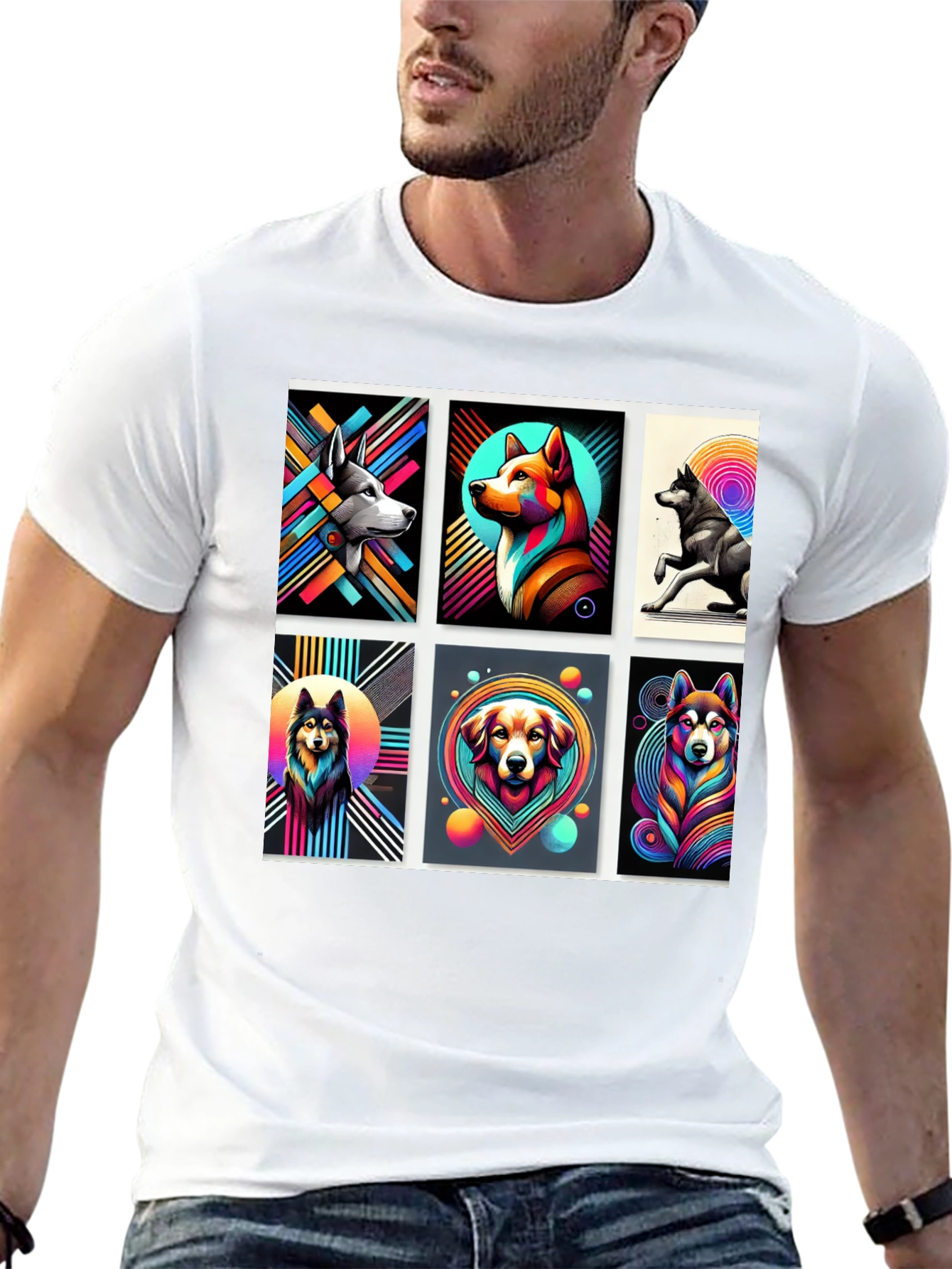 Colorful Dogs Graphic Tee