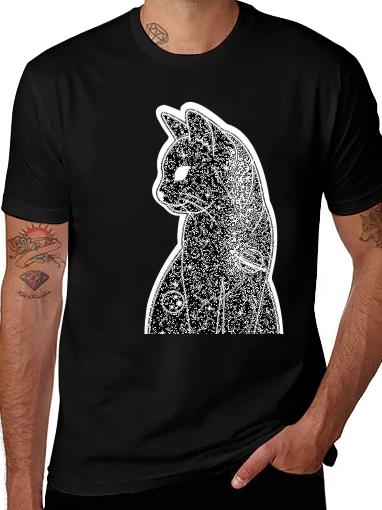 Cosmic Cat Black T-Shirt