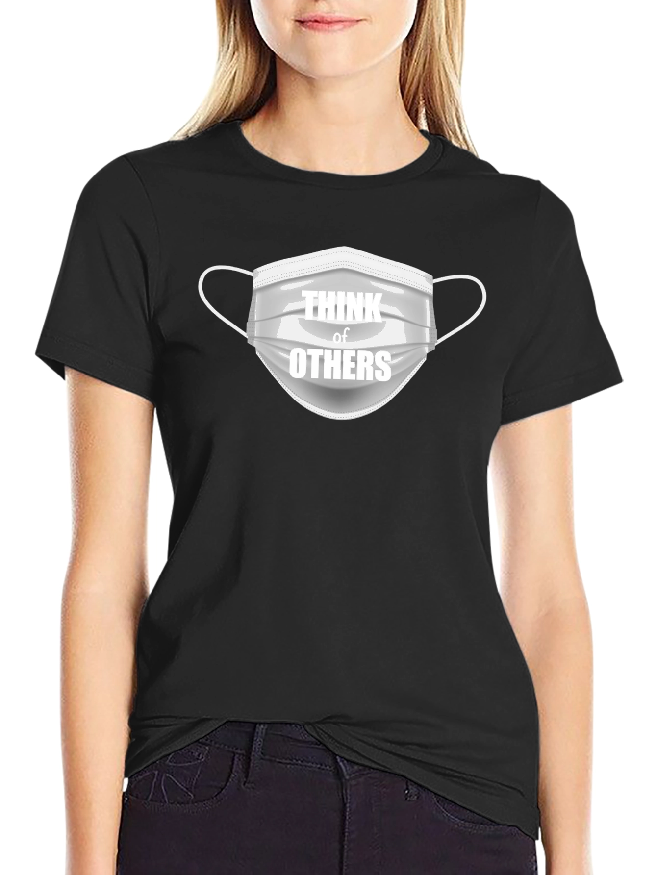 Think of Others Graphic Tee - Black Cotton T-Shirt