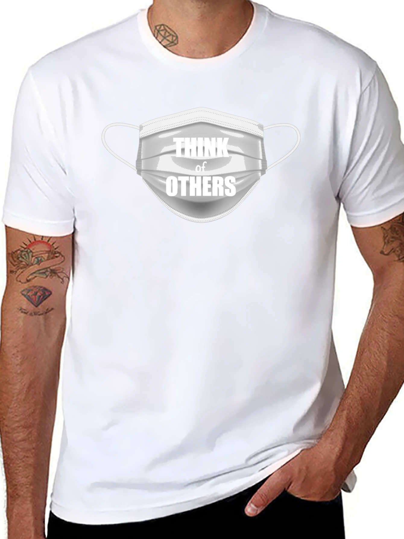 Think of Others Graphic Tee - Black Cotton T-Shirt