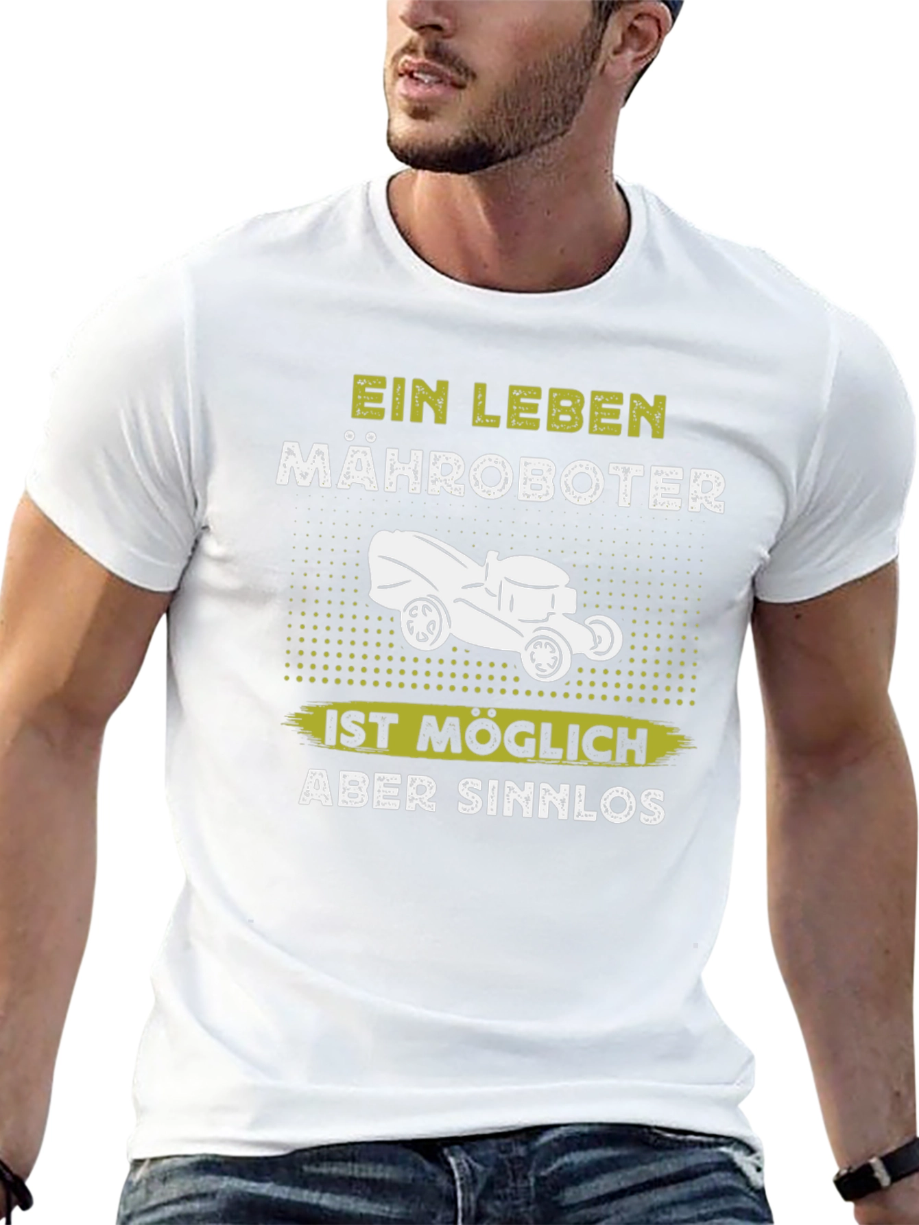Ein Leben Mähroboter T-Shirt - Funny Lawn Mower Tee