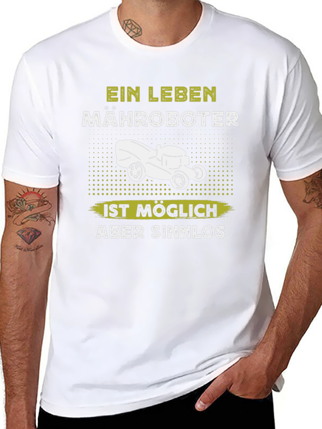 Ein Leben Mähroboter T-Shirt - Funny Lawn Mower Tee