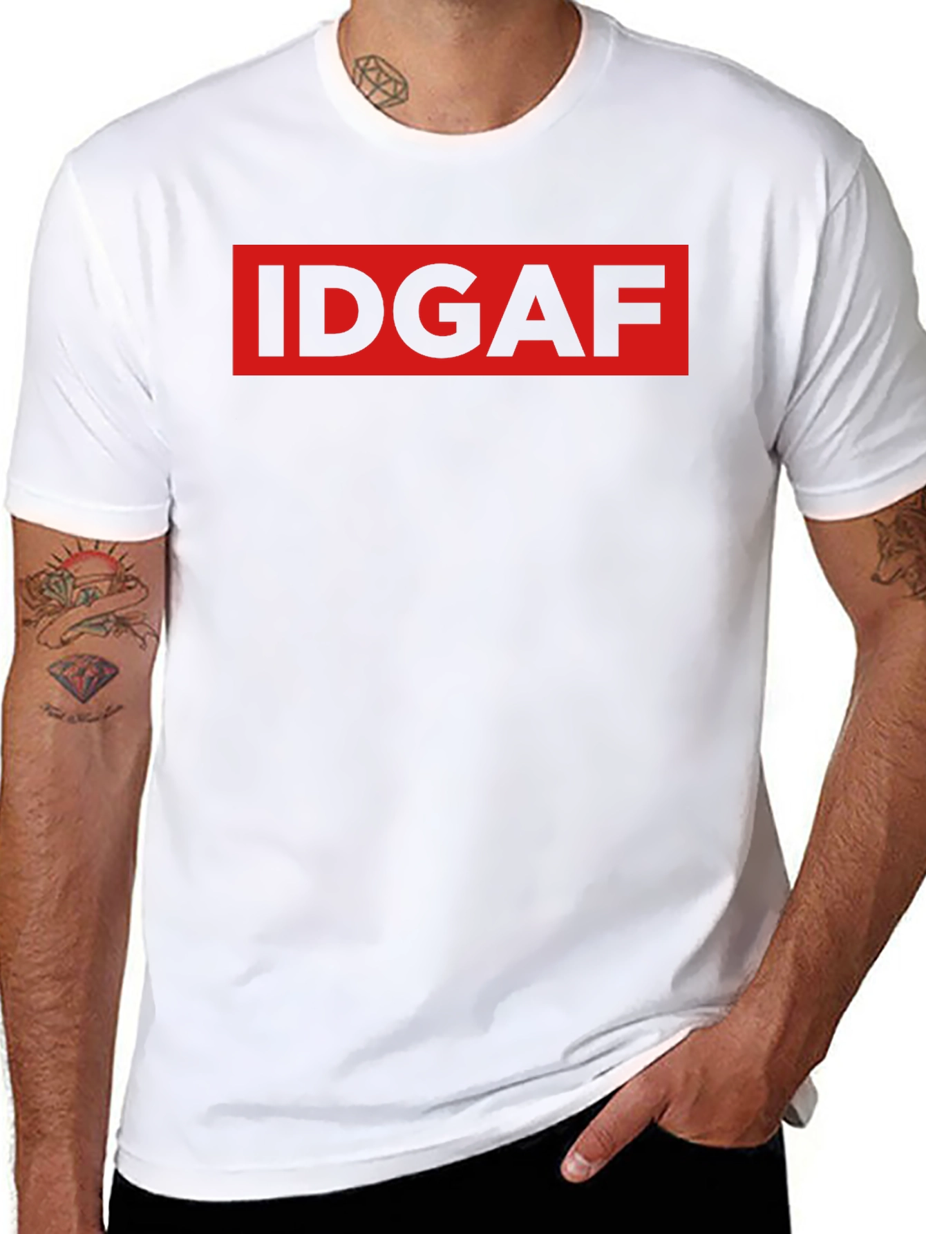 IDGAF Graphic Print Black T-Shirt