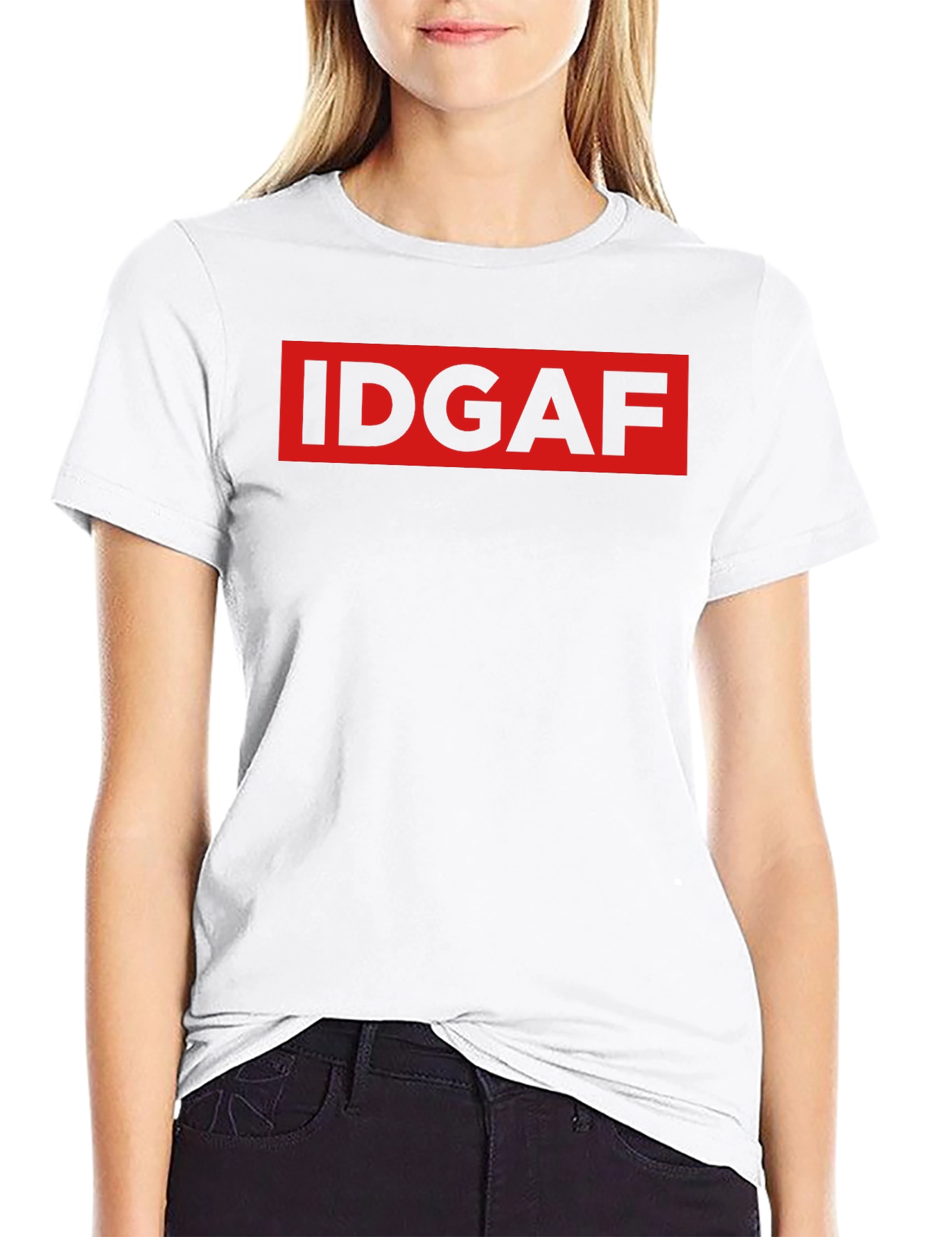 IDGAF Graphic Print Black T-Shirt