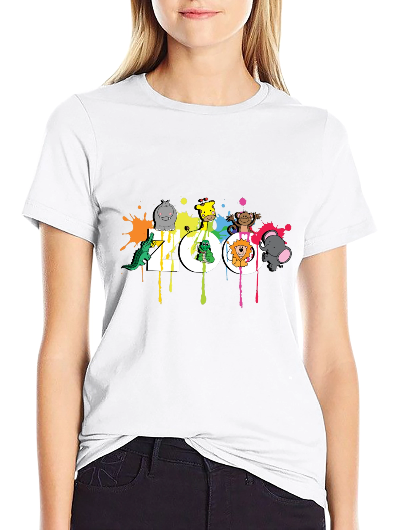 Zoo Animal Graphic Black T-Shirt