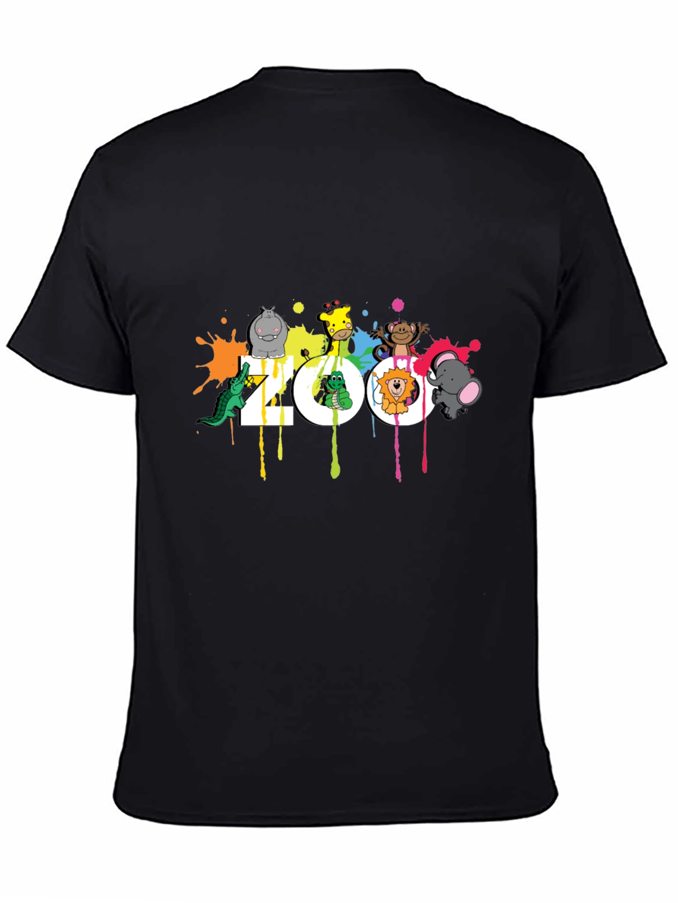 Zoo Animal Graphic Black T-Shirt