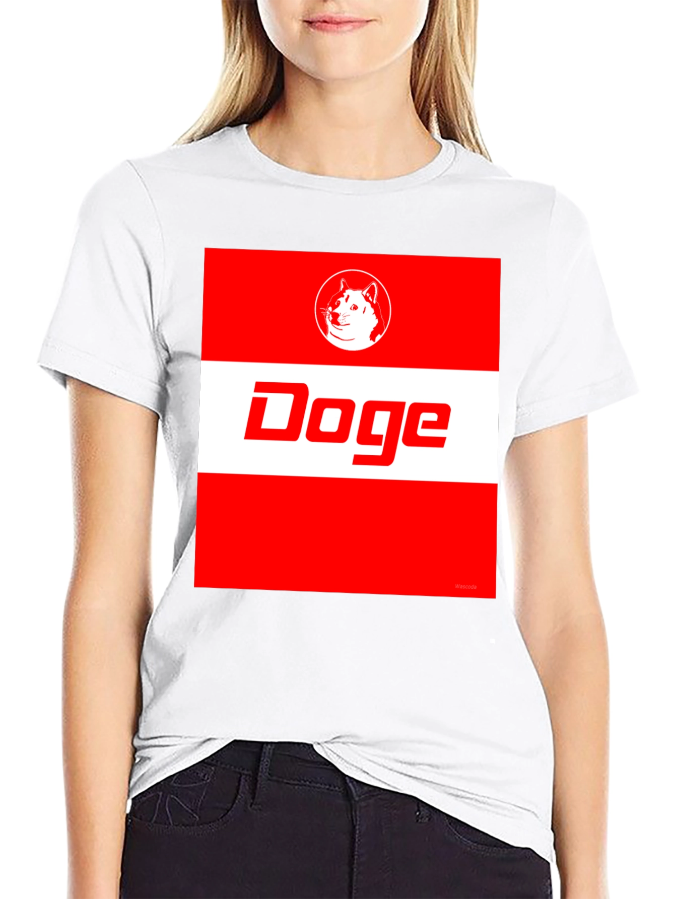 Doge Meme T-Shirt: Red & White Graphic Tee