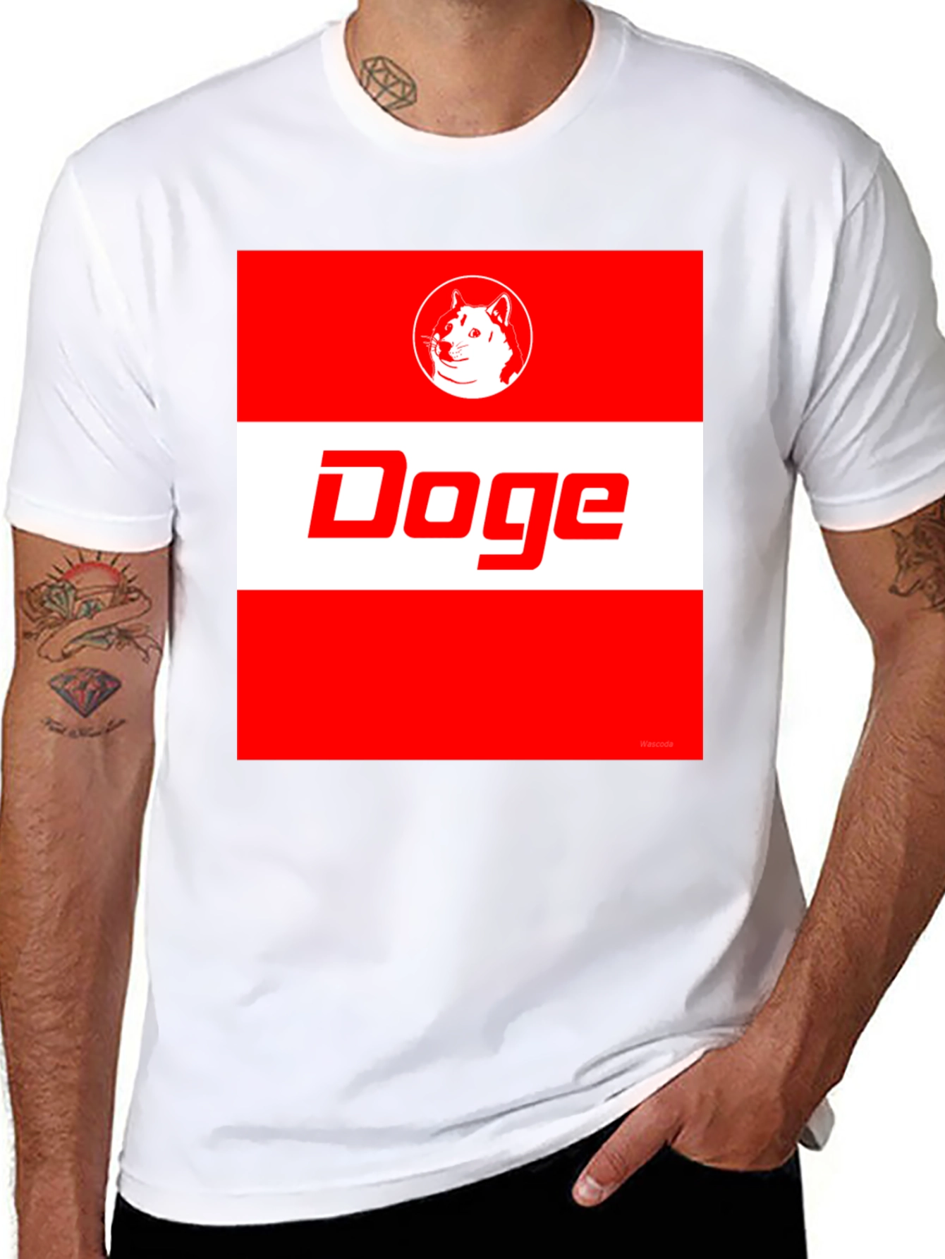 Doge Meme T-Shirt: Red & White Graphic Tee